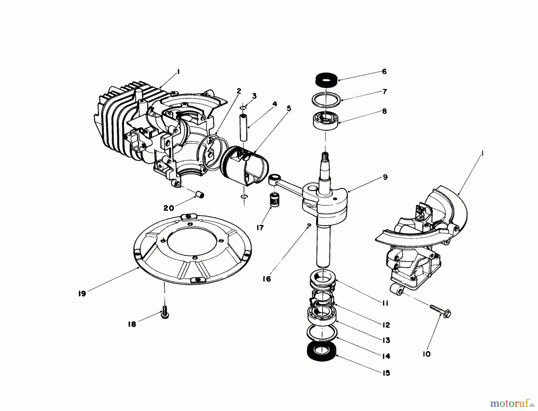 Toro Neu Mowers, Walk-Behind Seite 1 20581 - Toro Lawnmower, 1987 (7000001-7999999) ENGINE ASSEMBLY (ENGINE MODEL NO. 47PF5 & 47PG6)