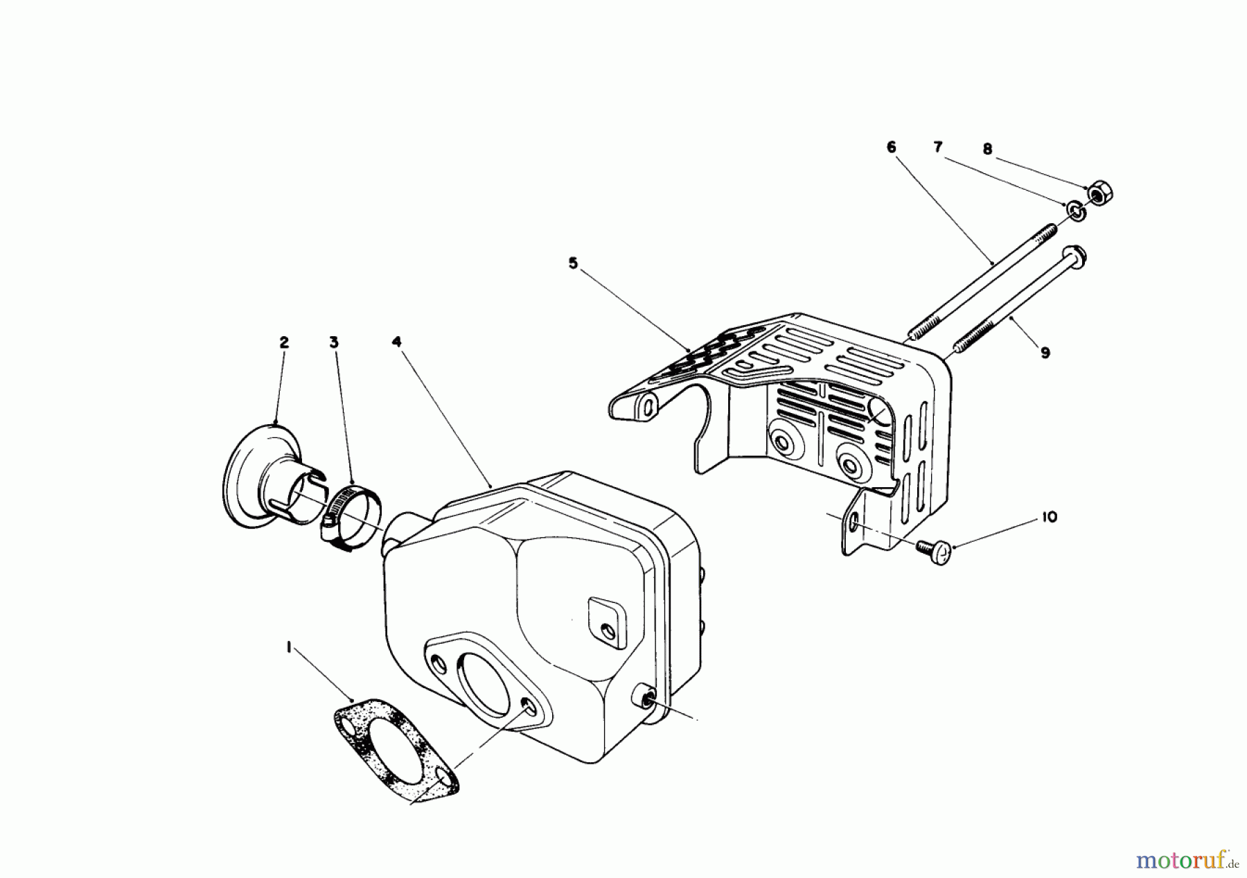 Toro Neu Mowers, Walk-Behind Seite 1 20581 - Toro Lawnmower, 1987 (7000001-7999999) MUFFLER ASSEMBLY (ENGINE MODEL NO. 47PF5 & 47PG6)