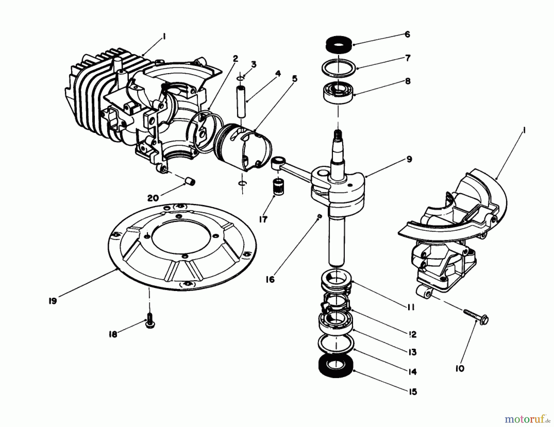 Toro Neu Mowers, Walk-Behind Seite 1 20581 - Toro Lawnmower, 1988 (8000001-8999999) ENGINE ASSEMBLY (ENGINE MODEL NO. 47PH7)