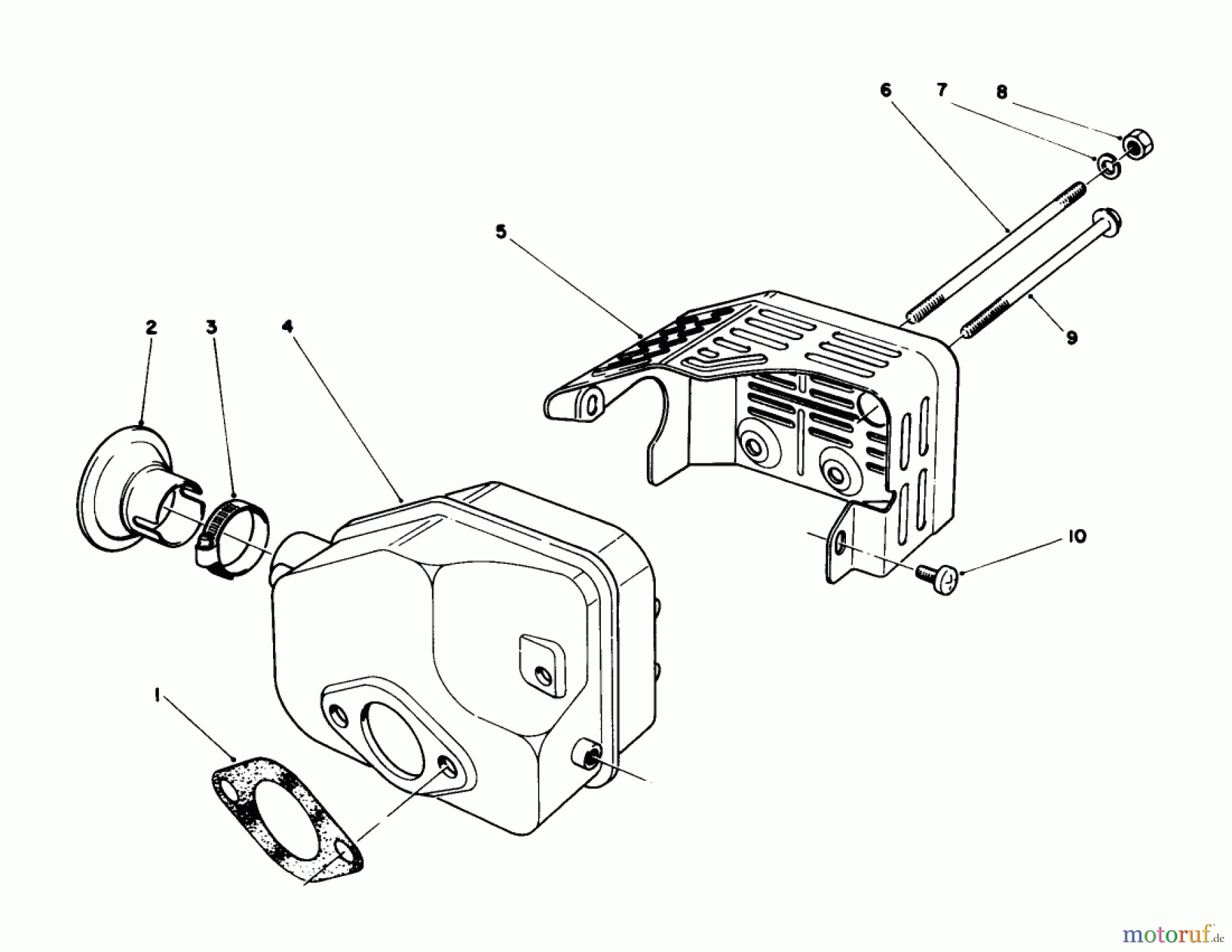 Toro Neu Mowers, Walk-Behind Seite 1 20581 - Toro Lawnmower, 1988 (8000001-8999999) MUFFLER ASSEMBLY (ENGINE MODEL NO.47PH7)