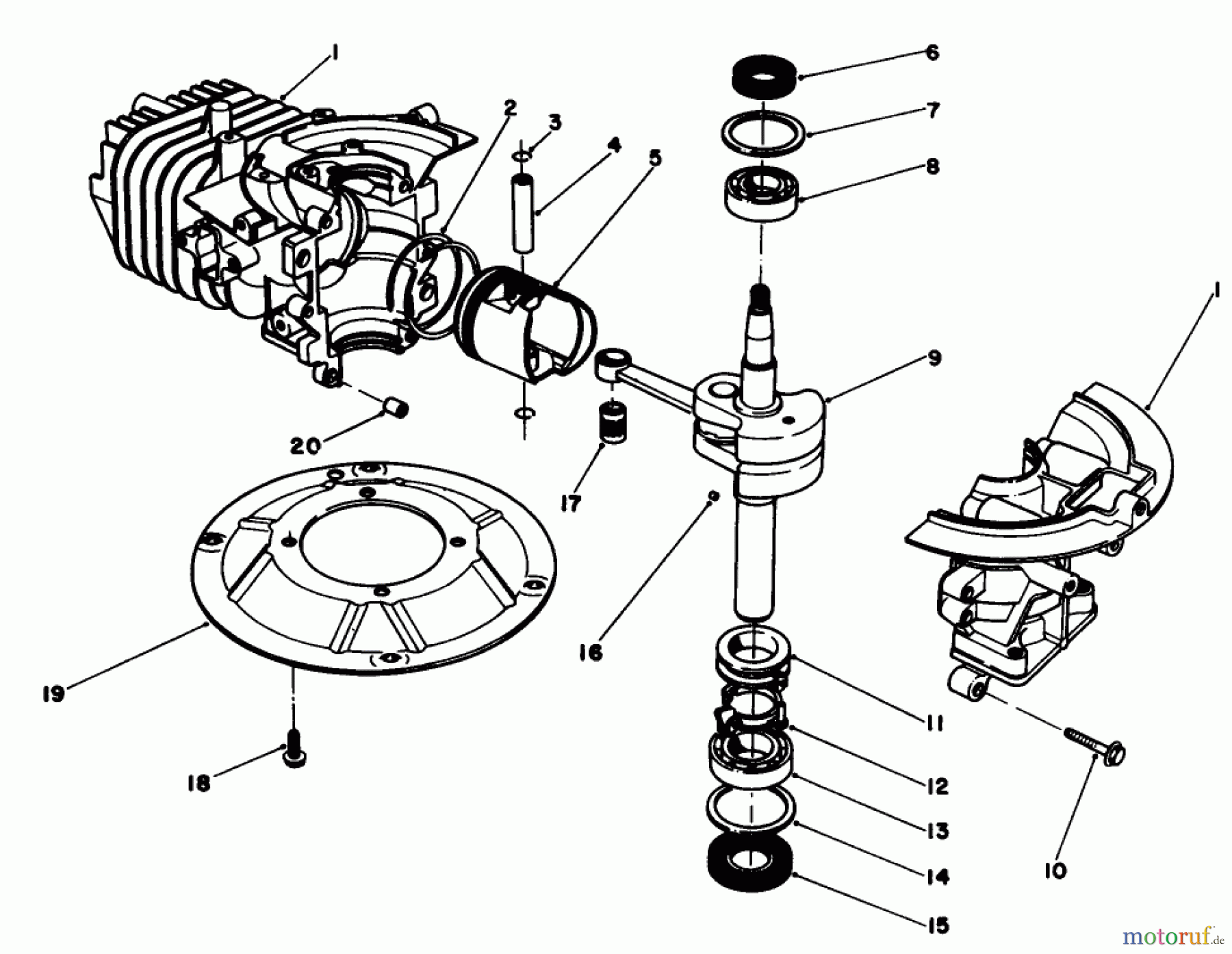 Toro Neu Mowers, Walk-Behind Seite 1 20582C - Toro Lawnmower, 1986 (6000001-6999999) CRANKSHAFT ASSEMBLY
