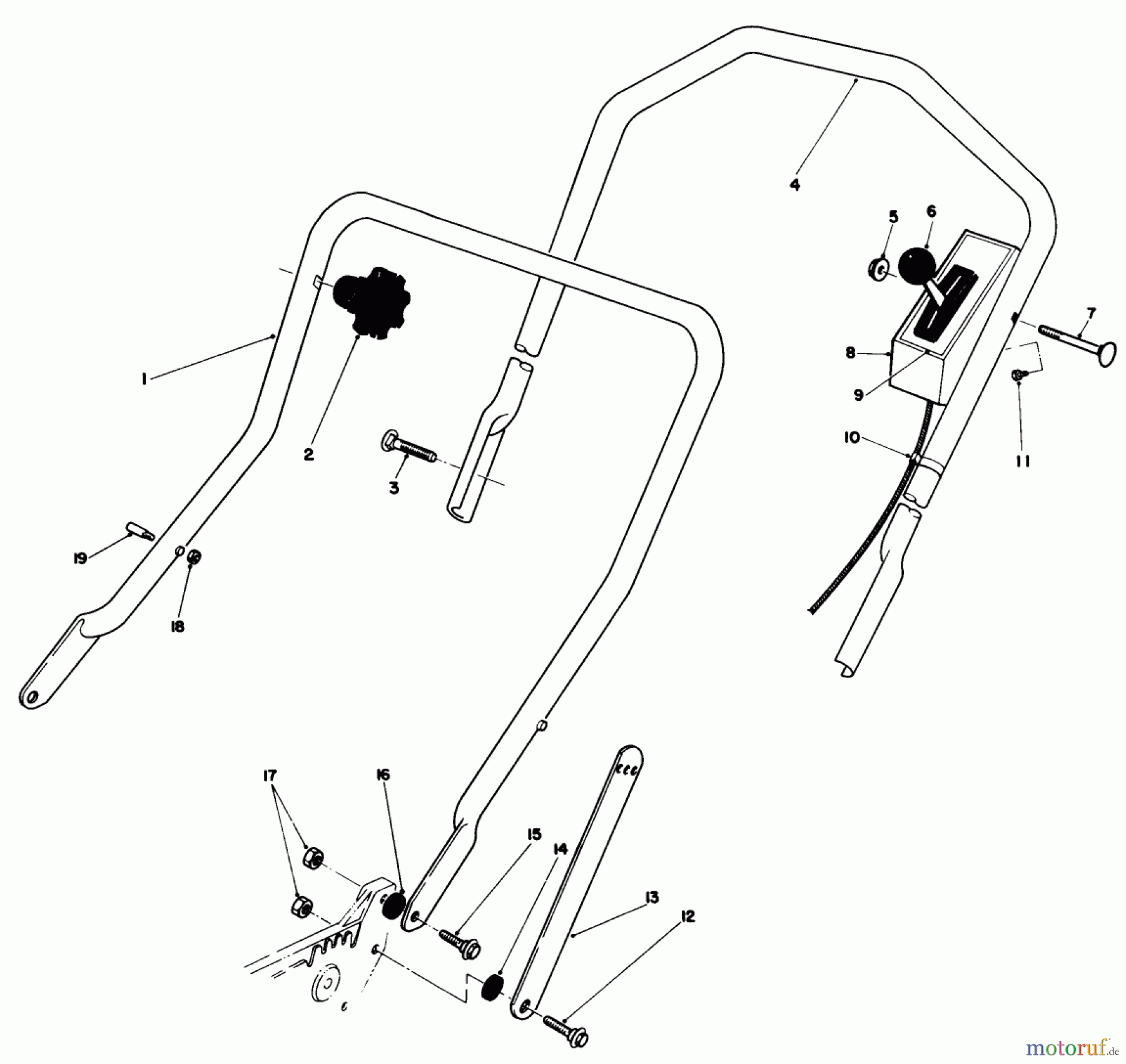Toro Neu Mowers, Walk-Behind Seite 1 20582C - Toro Lawnmower, 1986 (6000001-6999999) HANDLE ASSEMBLY