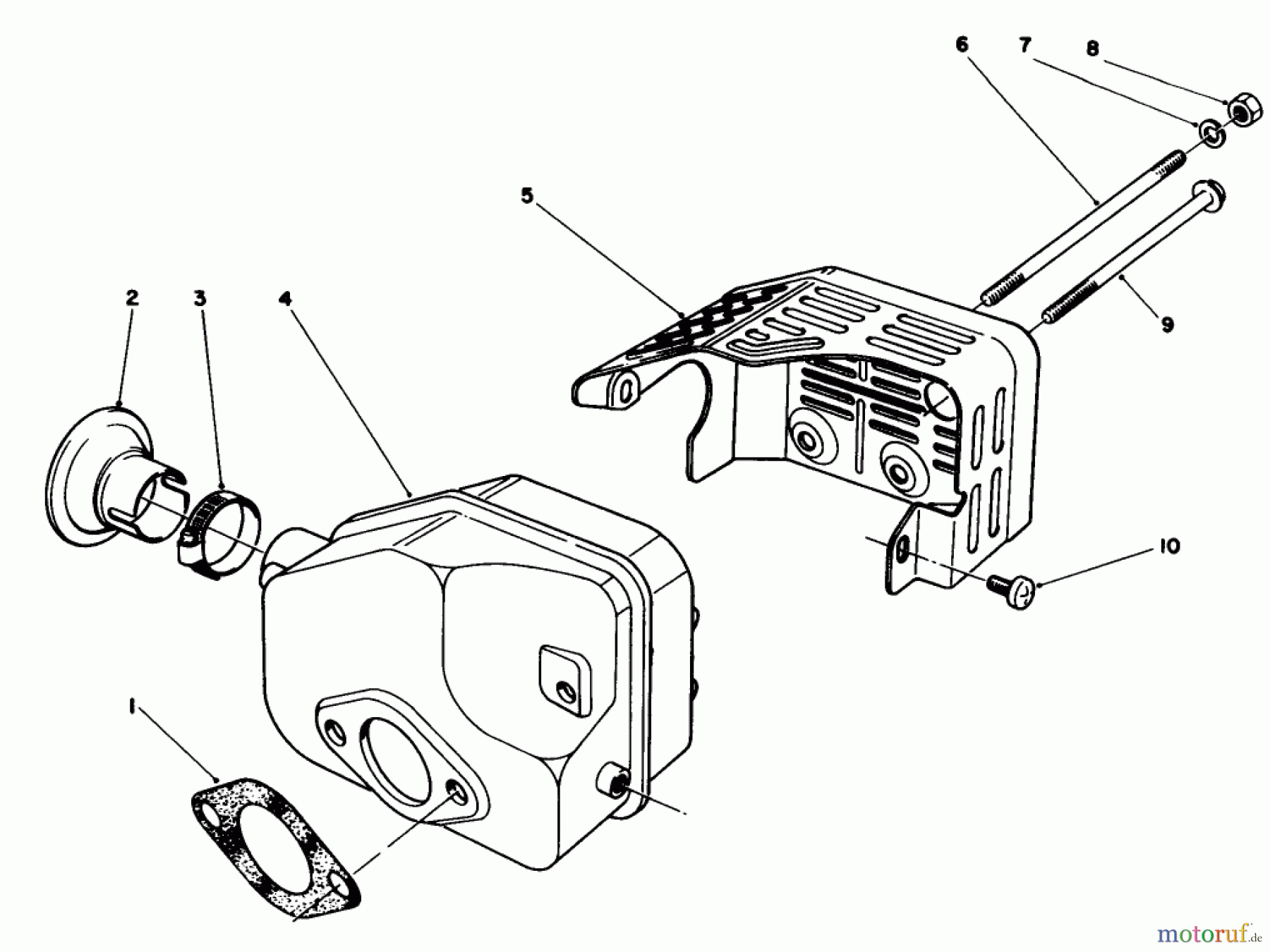 Toro Neu Mowers, Walk-Behind Seite 1 20582C - Toro Lawnmower, 1986 (6000001-6999999) MUFFLER ASSEMBLY