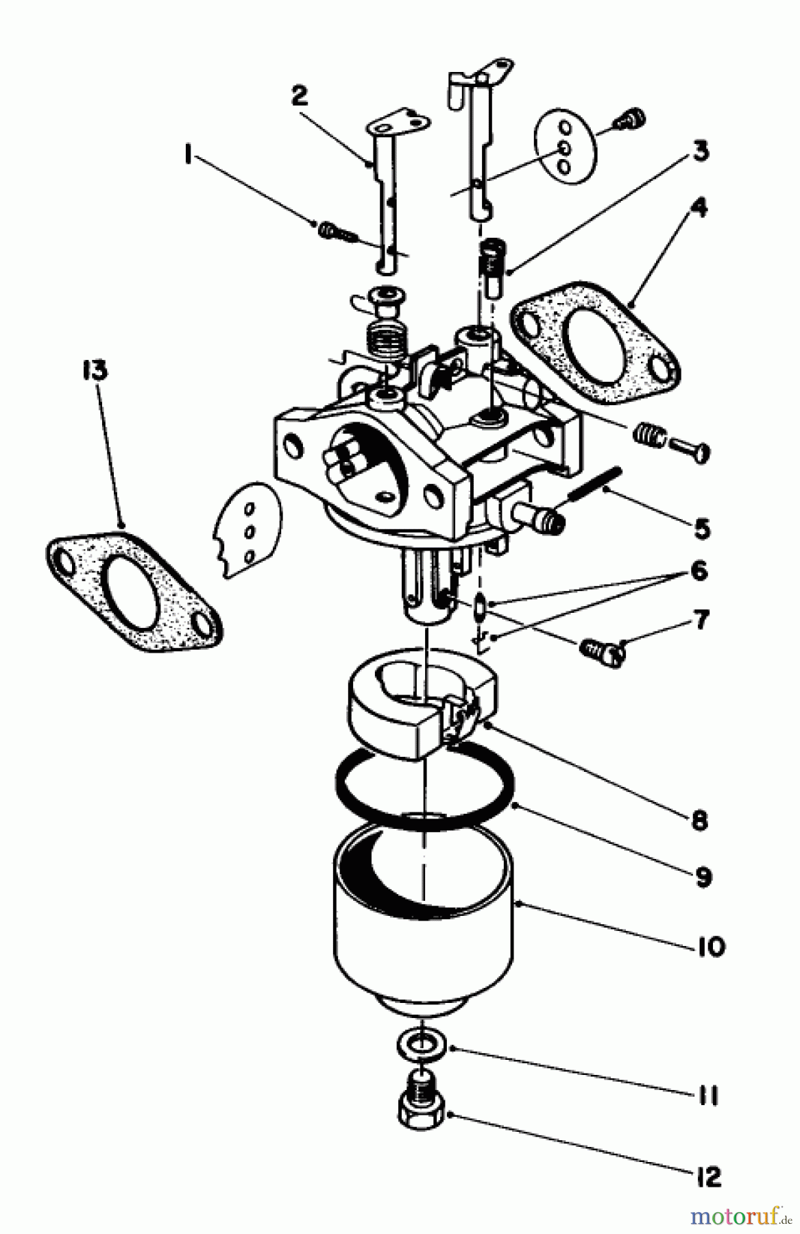 Toro Neu Mowers, Walk-Behind Seite 1 20584 - Toro Lawnmower, 1985 (5000001-4999999) CARBURETOR ASSEMBLY