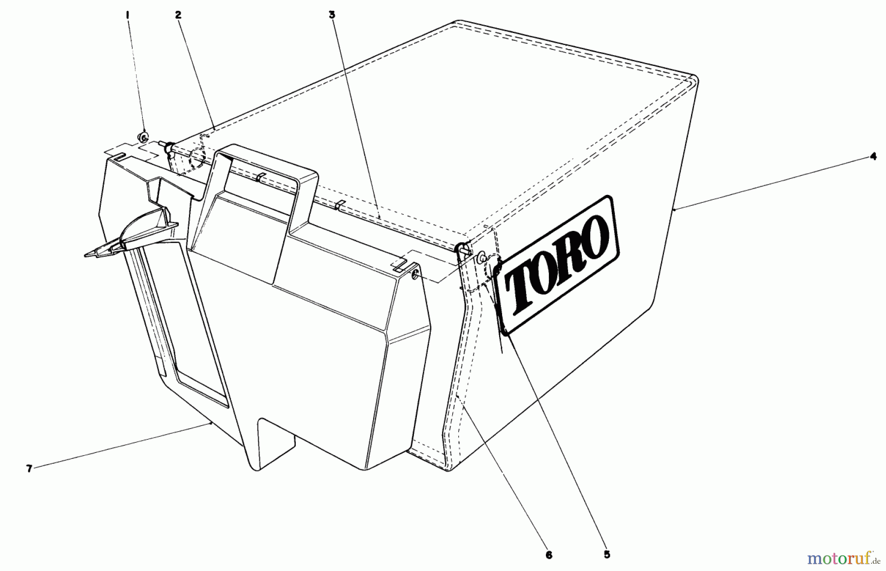 Toro Neu Mowers, Walk-Behind Seite 1 20584 - Toro Lawnmower, 1985 (5000001-4999999) GRASS BAG ASSEMBLY NO.11-0159