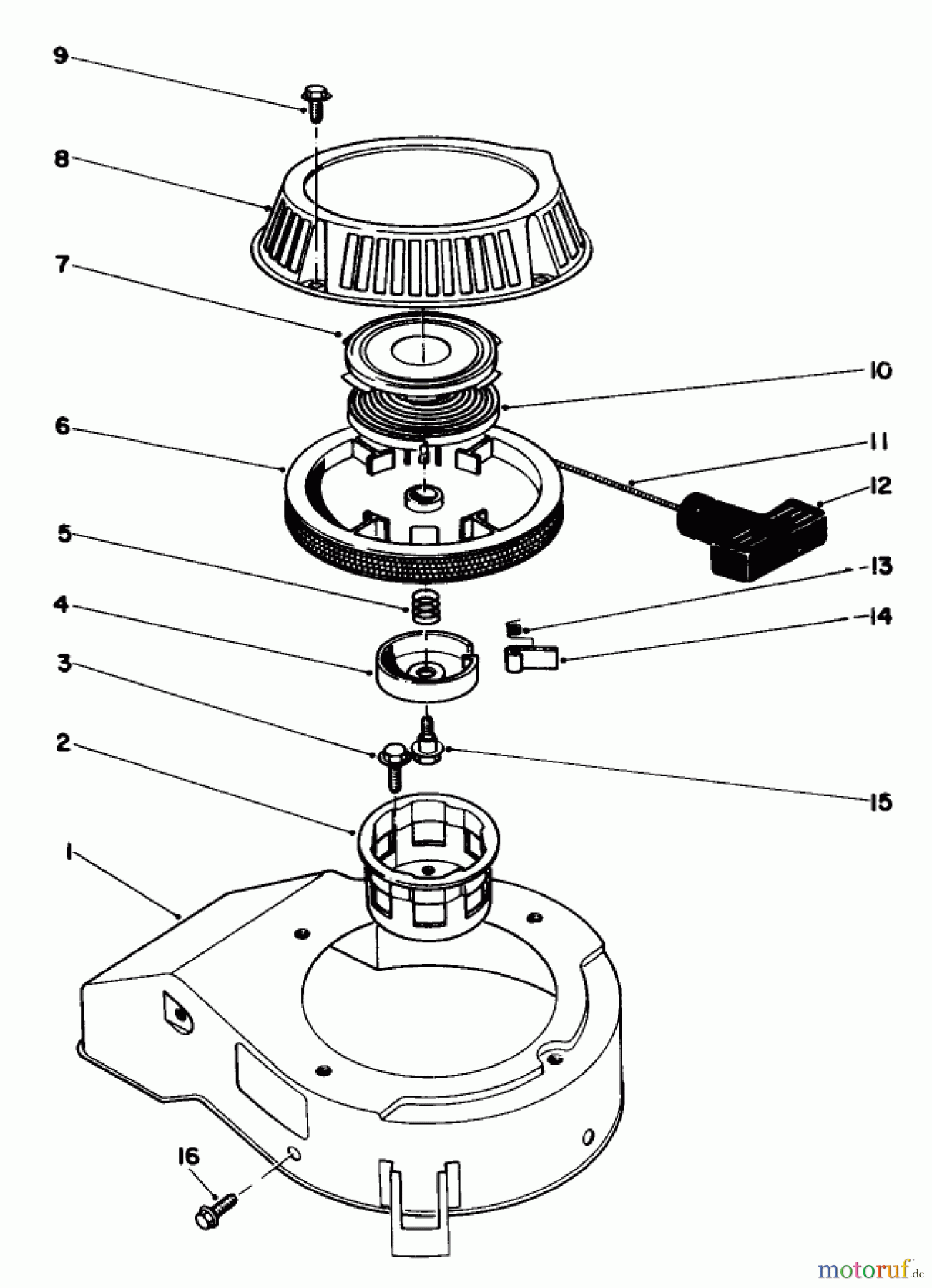 Toro Neu Mowers, Walk-Behind Seite 1 20584 - Toro Lawnmower, 1985 (5000001-4999999) RECOIL ASSEMBLY