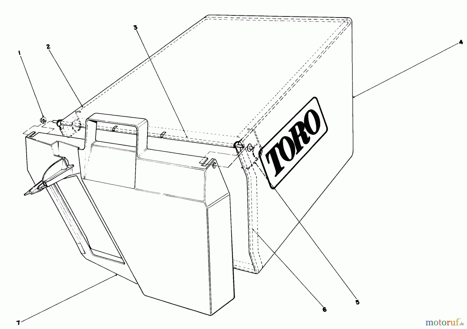 Toro Neu Mowers, Walk-Behind Seite 1 20584 - Toro Lawnmower, 1986 (6000001-6999999) GRASS BAG ASSEMBLY NO. 11-0159