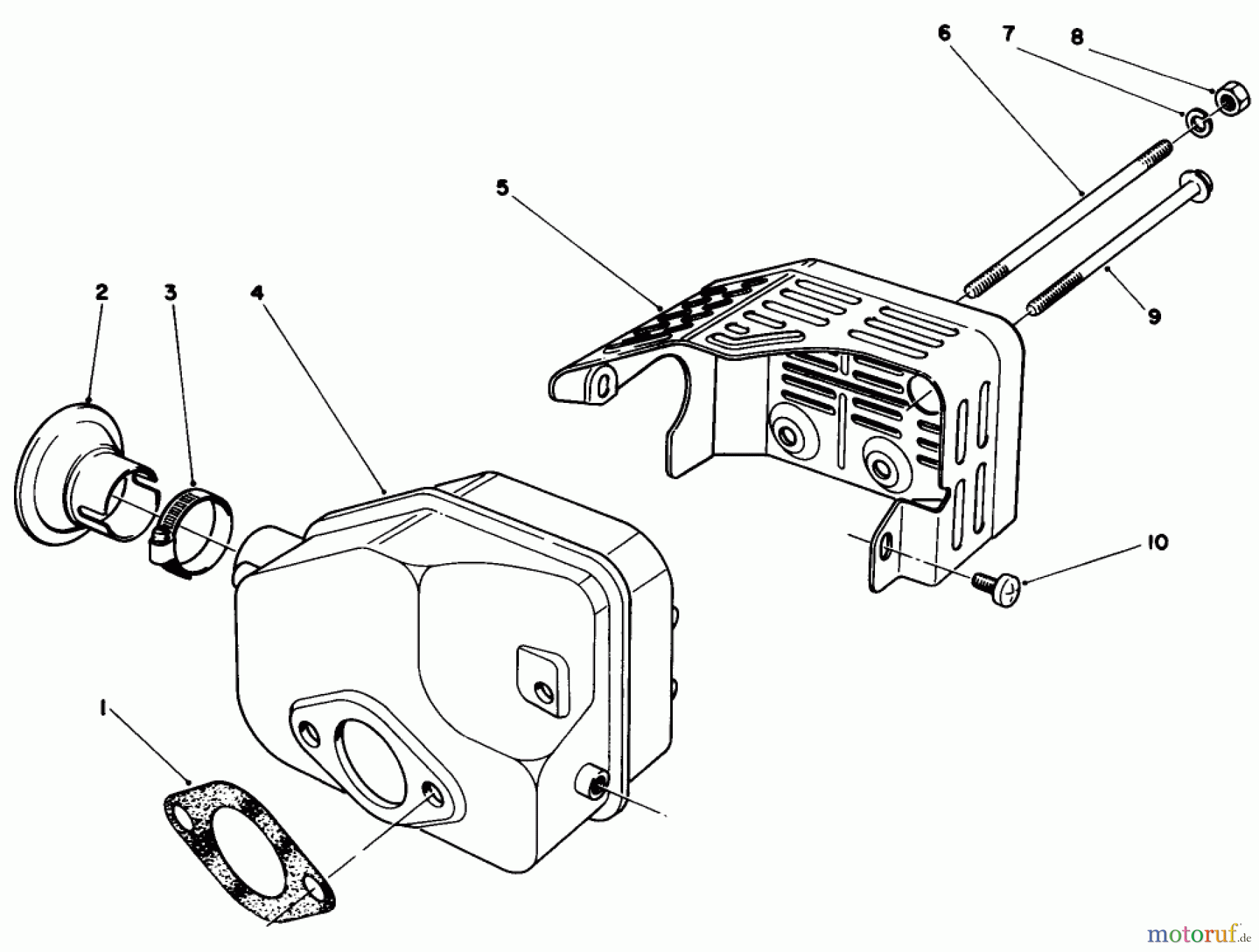 Toro Neu Mowers, Walk-Behind Seite 1 20584 - Toro Lawnmower, 1986 (6000001-6999999) MUFFLER ASSEMBLY