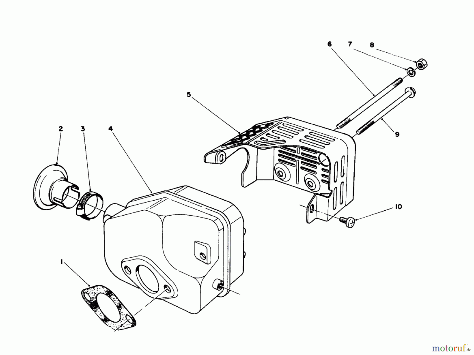 Toro Neu Mowers, Walk-Behind Seite 1 20584 - Toro Lawnmower, 1988 (8000001-8999999) MUFFLER ASSEMBLY (ENGINE MODEL NO. 47PH7)