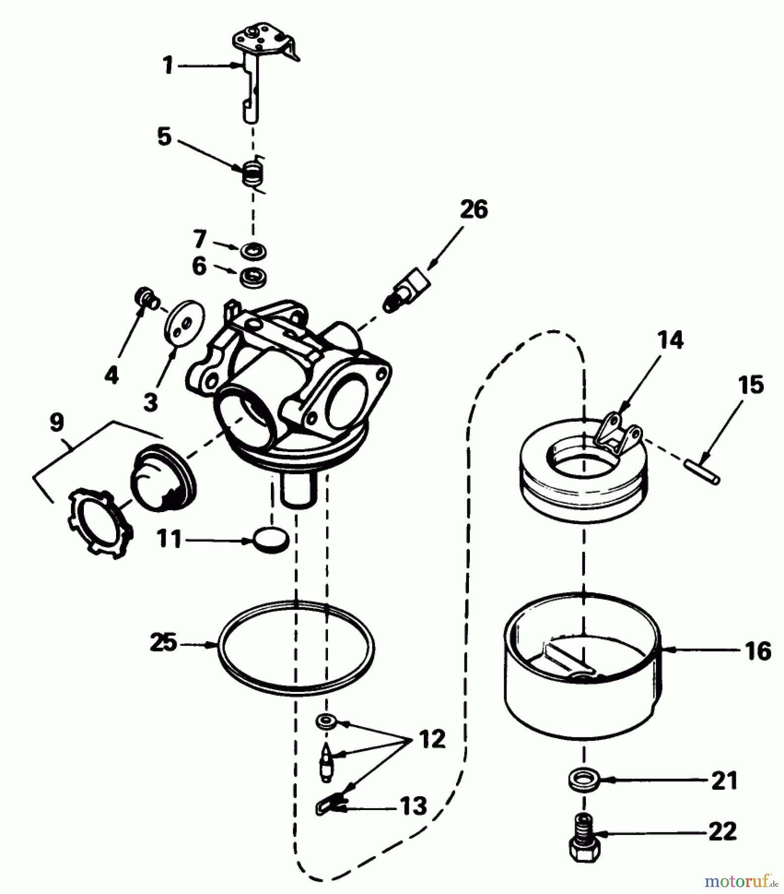 Toro Neu Mowers, Walk-Behind Seite 1 20586 - Toro Lawnmower, 1985 (5000001-5999999) CARBURETOR NO. 632098
