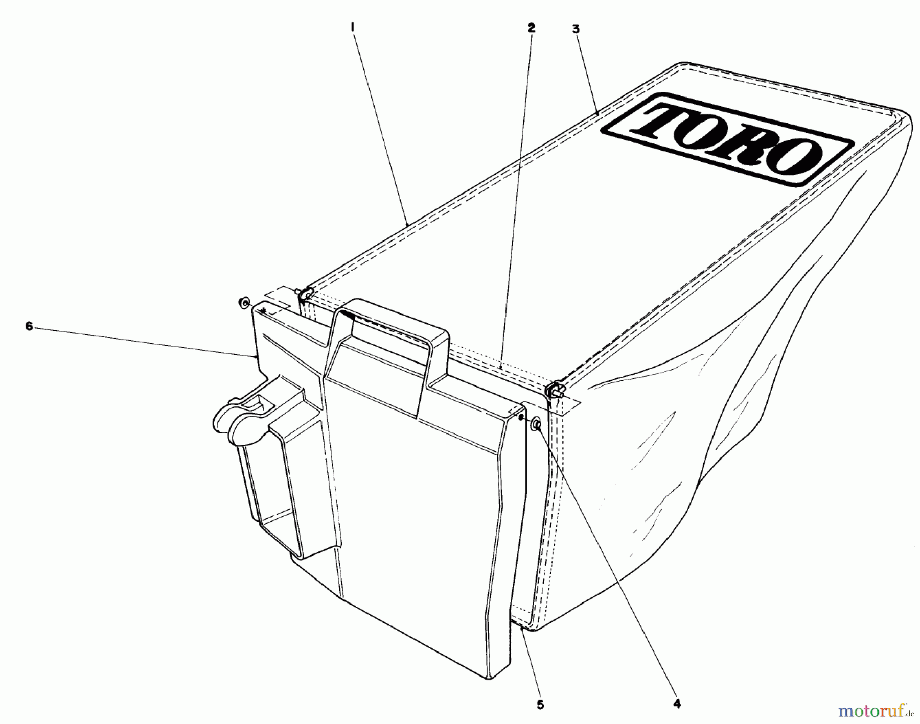 Toro Neu Mowers, Walk-Behind Seite 1 20586 - Toro Lawnmower, 1985 (5000001-5999999) GRASS BAG ASSEMBLY NO. 11-9469