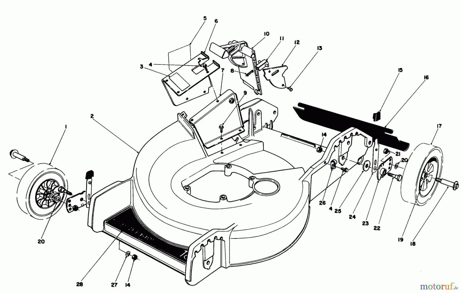 Toro Neu Mowers, Walk-Behind Seite 1 20586 - Toro Lawnmower, 1985 (5000001-5999999) HOUSING ASSEMBLY