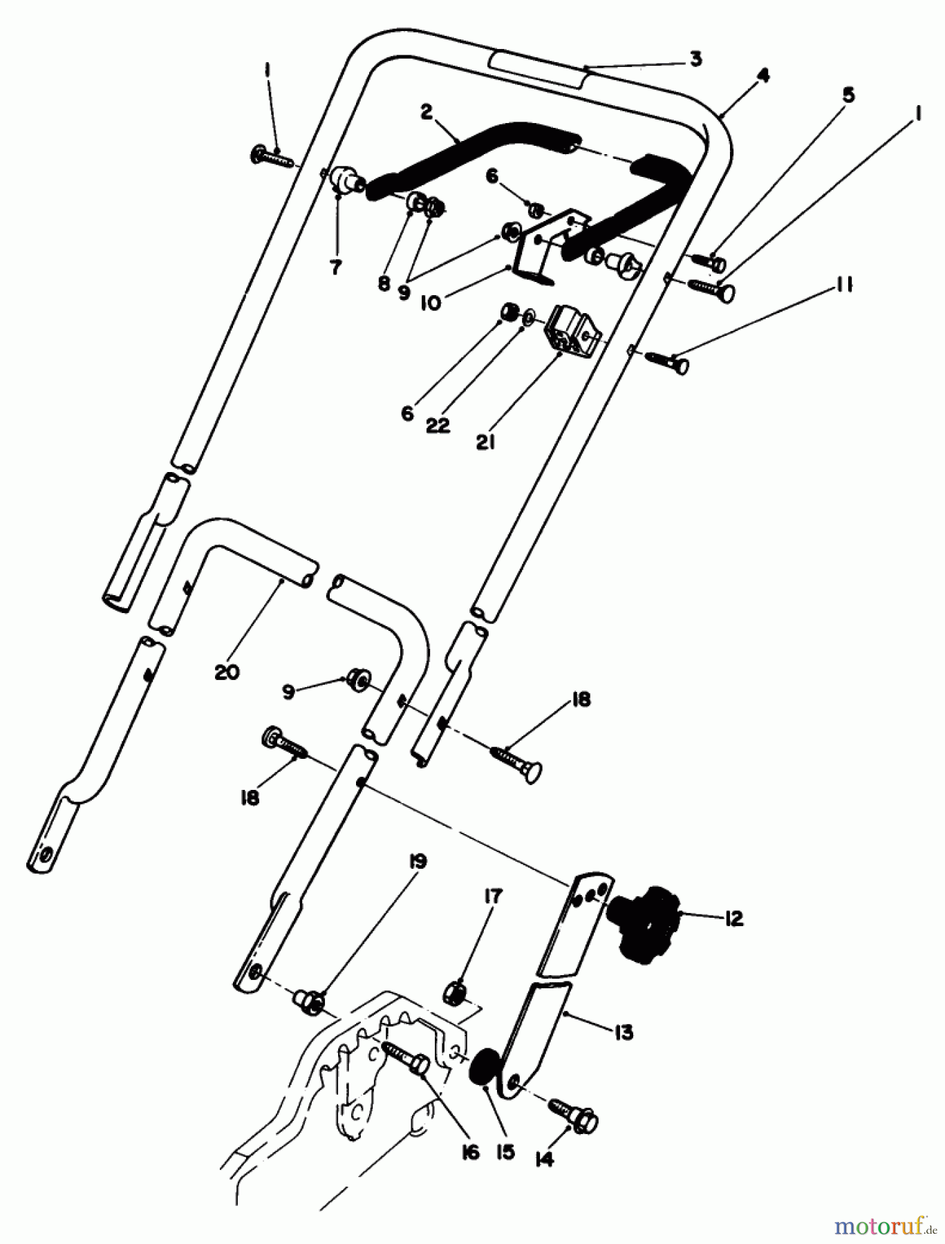 Toro Neu Mowers, Walk-Behind Seite 1 20586 - Toro Lawnmower, 1986 (6000001-6999999) HANDLE ASSEMBLY