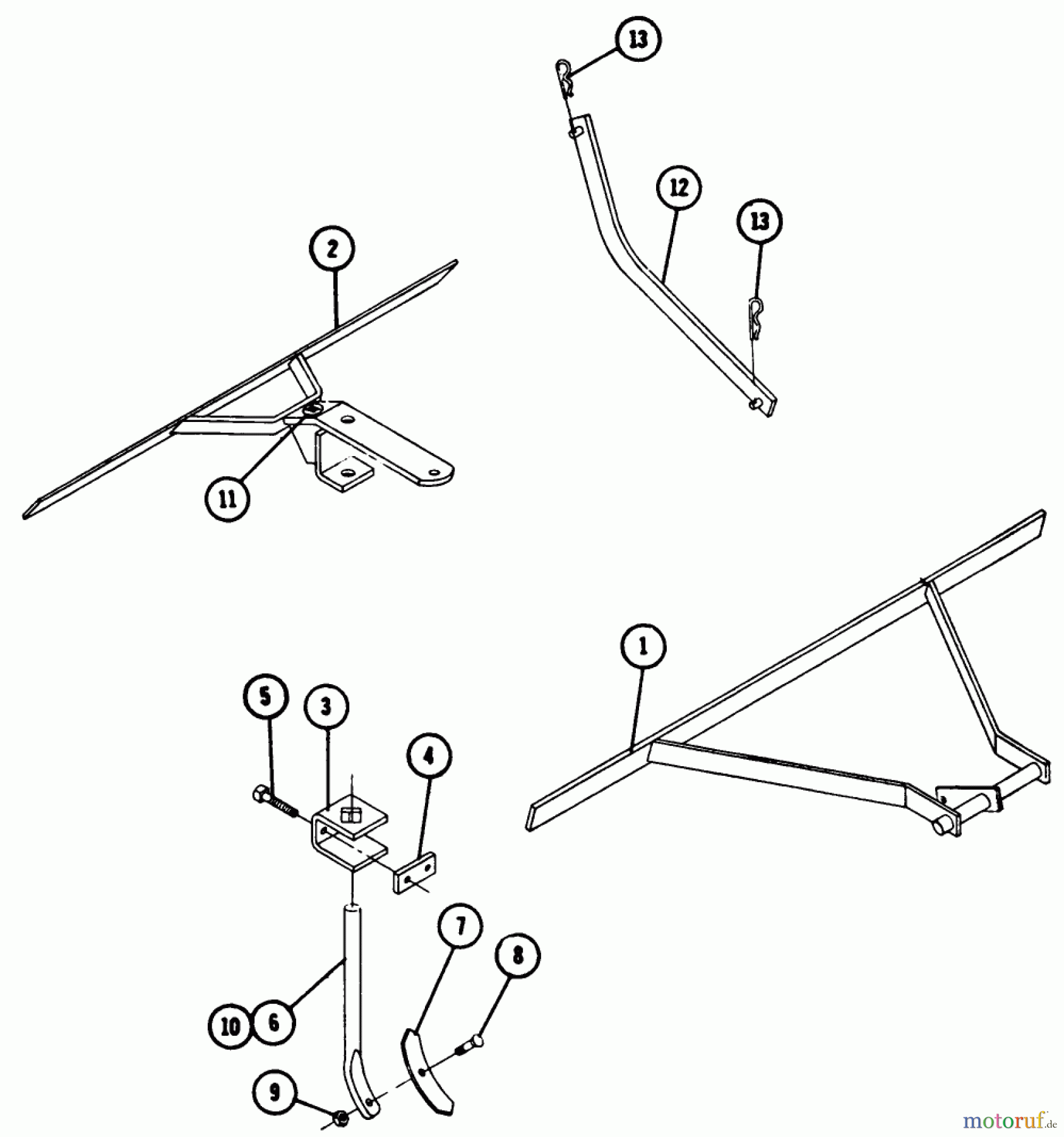 Toro Neu Accessories, Tiller/Cultivator 7-1722 - Toro Cultivator, 1969 PARTS LIST FOR 2 SECTION CULTIVATOR 7-1722
