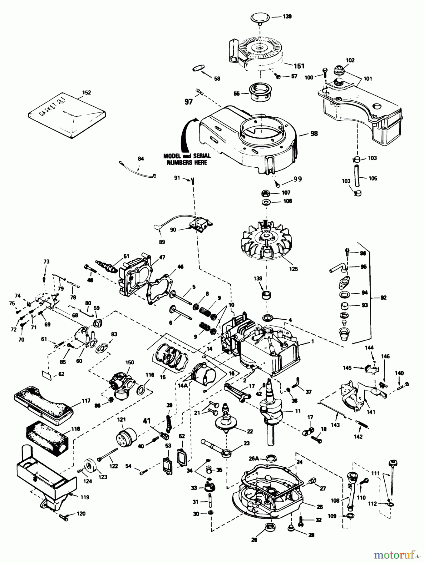 Toro Neu Mowers, Walk-Behind Seite 1 20586 - Toro Lawnmower, 1990 (0000001-0999999) ENGINE MODEL TVS100-44012A