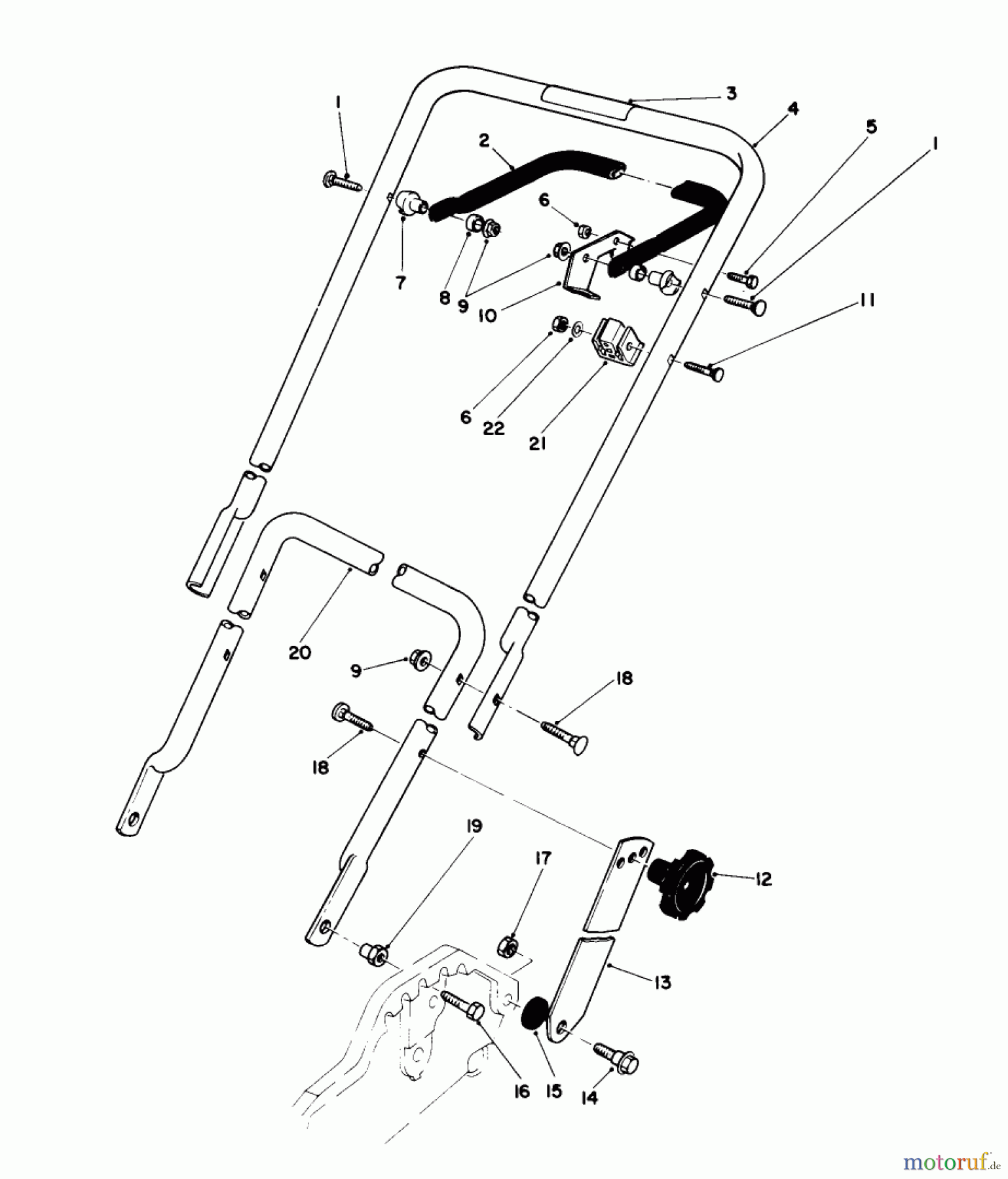 Toro Neu Mowers, Walk-Behind Seite 1 20586 - Toro Lawnmower, 1990 (0000001-0999999) HANDLE ASSEMBLY