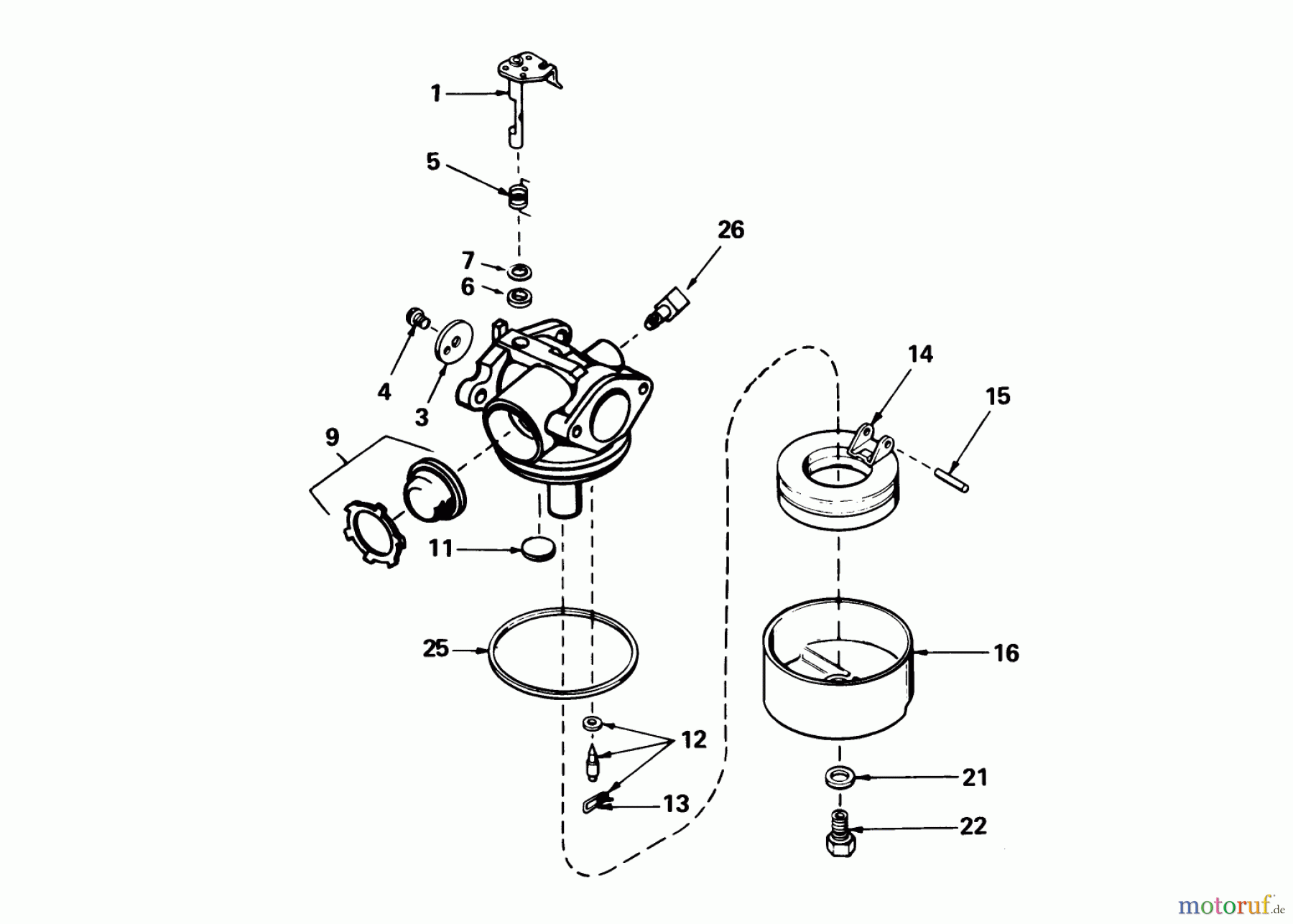 Toro Neu Mowers, Walk-Behind Seite 1 20586 - Toro Lawnmower, 1988 (8000001-8999999) CARBURETOR NO. 632098