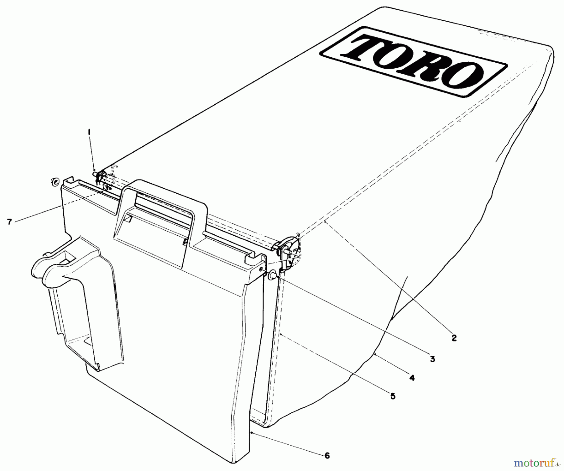 Toro Neu Mowers, Walk-Behind Seite 1 20586 - Toro Lawnmower, 1989 (9000001-9999999) GRASS BAG ASSEMBLY NO. 11-4949