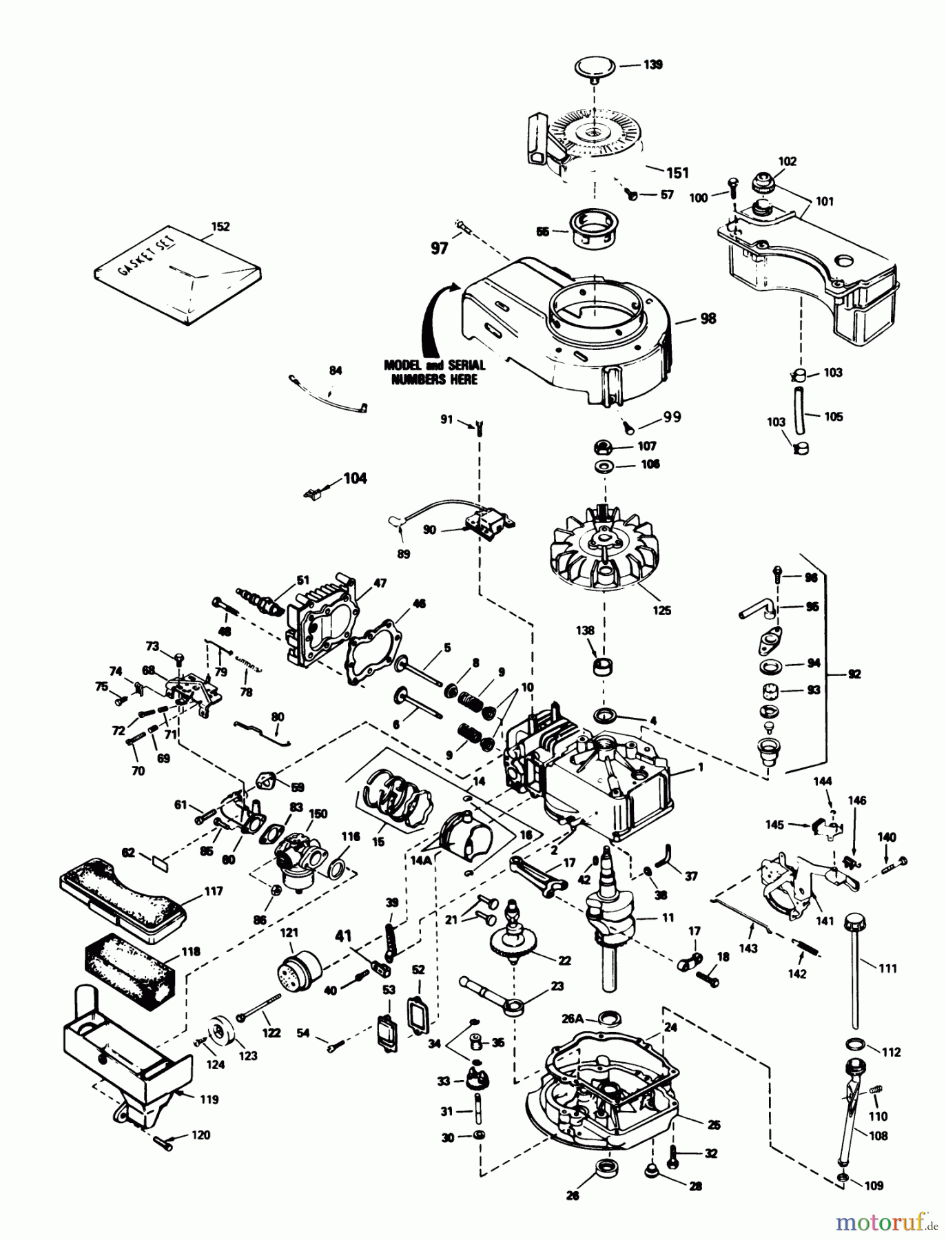 Toro Neu Mowers, Walk-Behind Seite 1 20586C - Toro Lawnmower, 1988 (8000001-8999999) ENGINE MODEL TV100-44012B