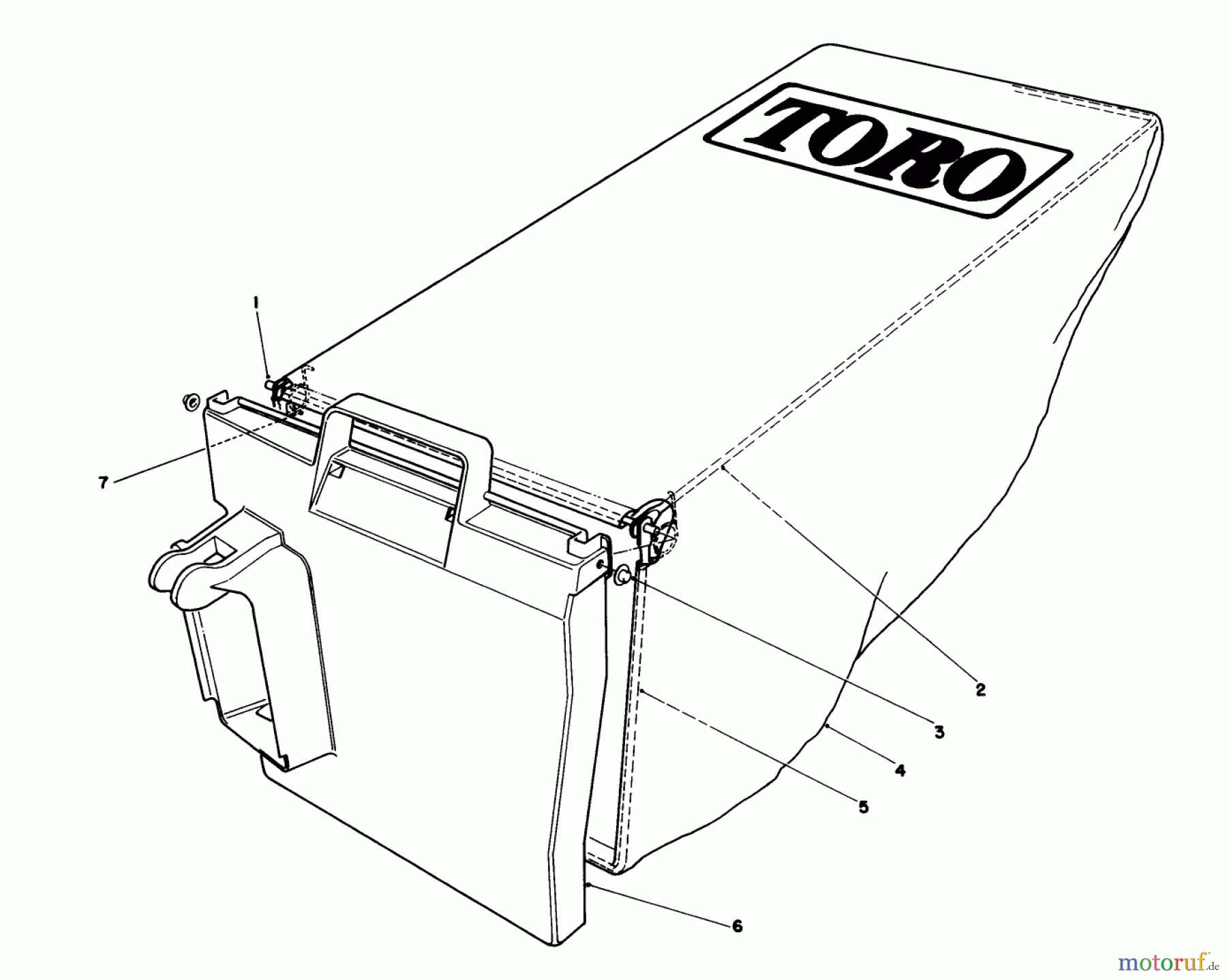 Toro Neu Mowers, Walk-Behind Seite 1 20586C - Toro Lawnmower, 1988 (8000001-8999999) GRASS BAG ASSEMBLY NO. 128859