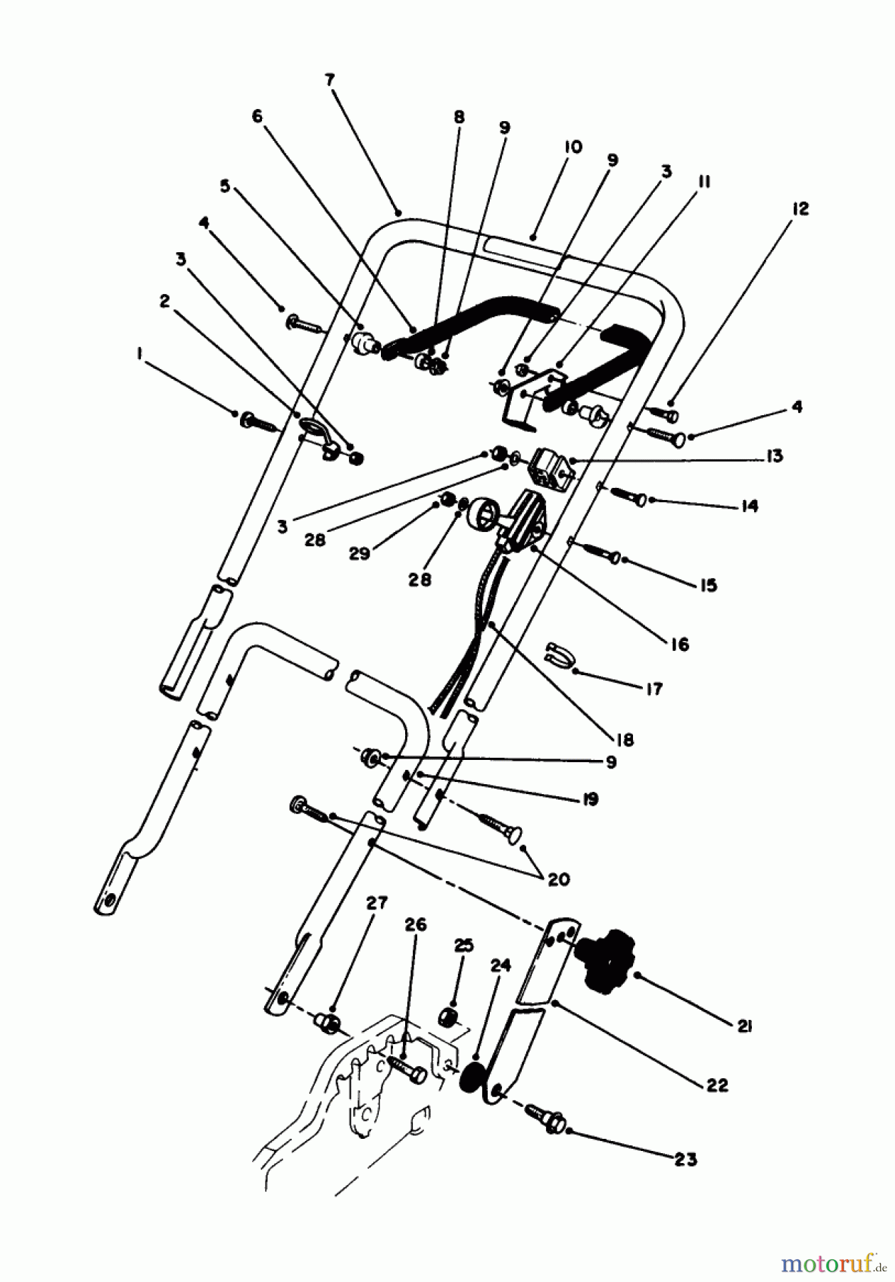 Toro Neu Mowers, Walk-Behind Seite 1 20586C - Toro Lawnmower, 1988 (8000001-8999999) HANDLE & THROTTLE CONTROL ASSEMBLY