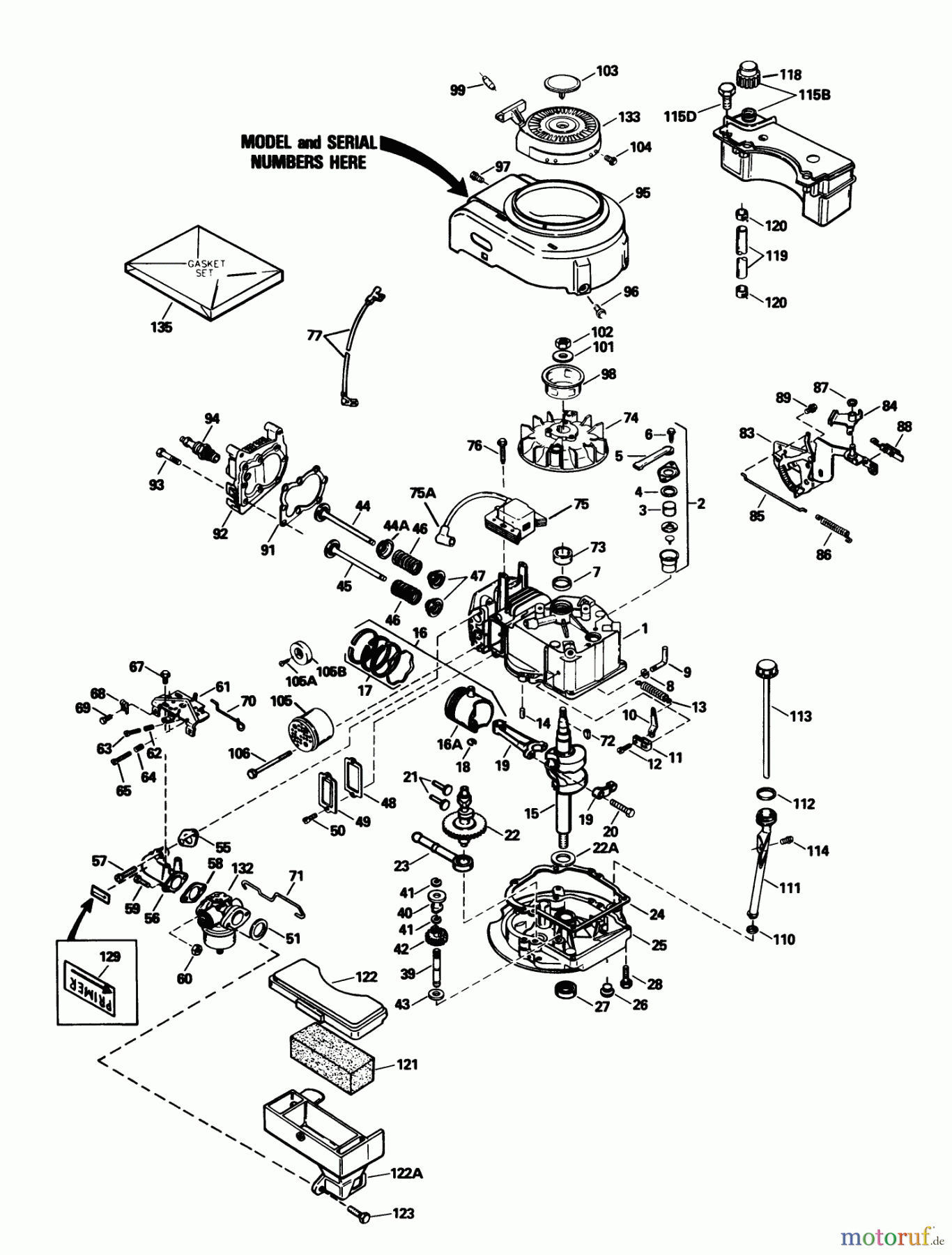 Toro Neu Mowers, Walk-Behind Seite 1 20586C - Toro Lawnmower, 1989 (9000001-9999999) ENGINE TECUMSEH MODEL TVS100-44021B
