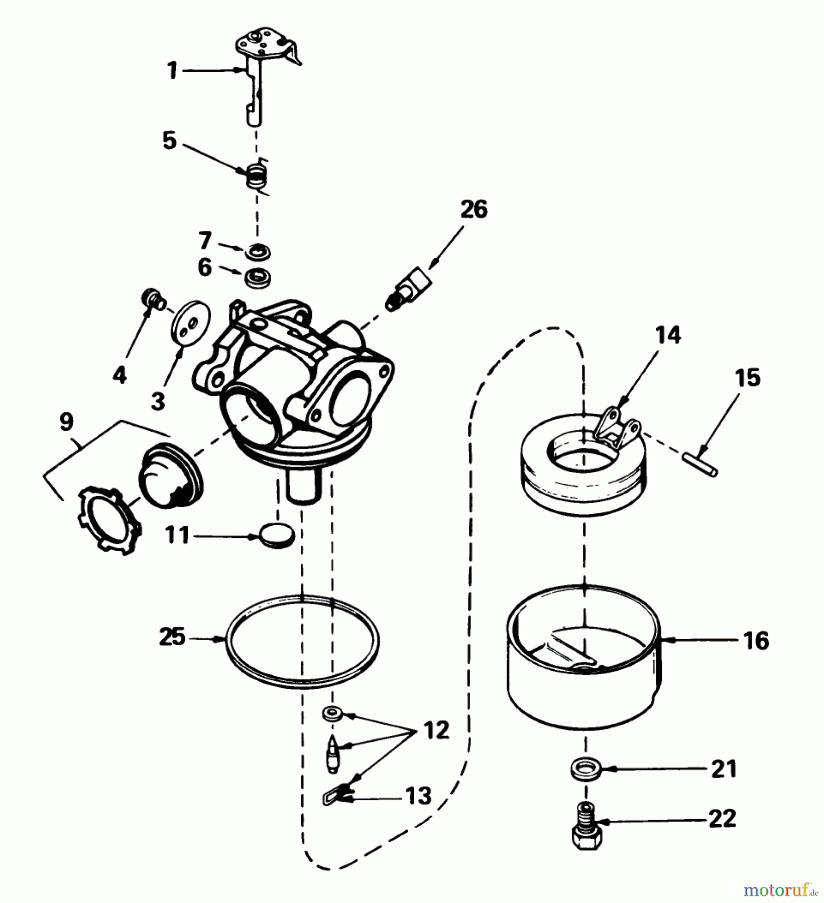 Toro Neu Mowers, Walk-Behind Seite 1 20587 - Toro Lawnmower, 1990 (0000001-0999999) CARBURETOR NO. 632098