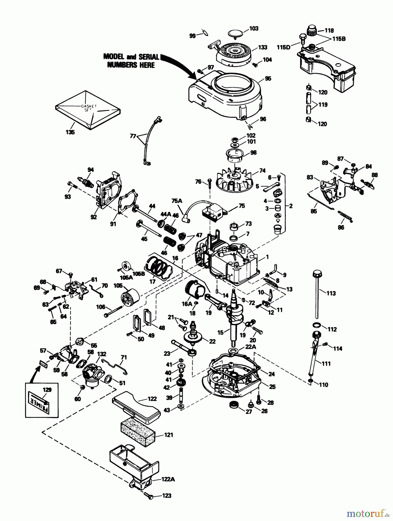 Toro Neu Mowers, Walk-Behind Seite 1 20587 - Toro Lawnmower, 1990 (0000001-0999999) ENGINE MODEL TVS100-44021B