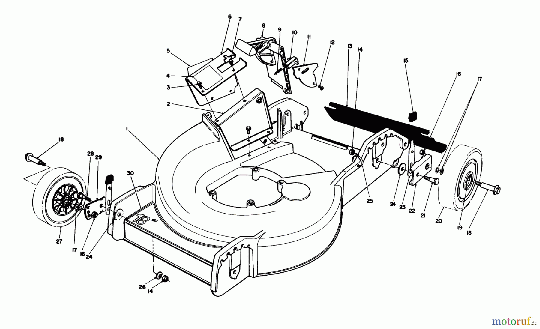 Toro Neu Mowers, Walk-Behind Seite 1 20587 - Toro Lawnmower, 1990 (0000001-0999999) HOUSING ASSEMBLY