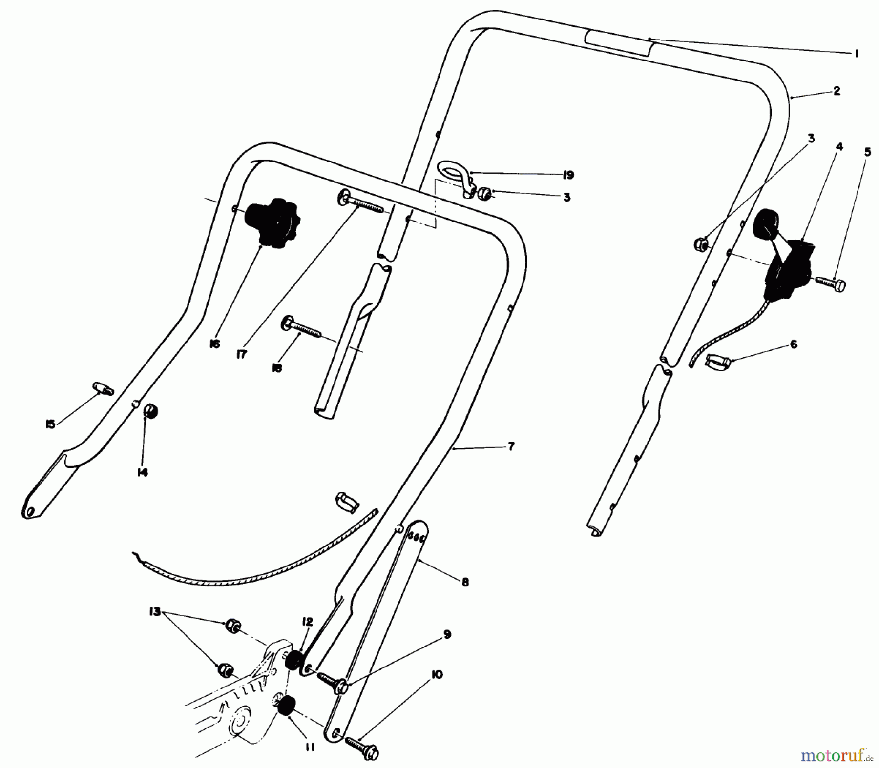 Toro Neu Mowers, Walk-Behind Seite 1 20588 - Toro Lawnmower, 1986 (6000001-6999999) HANDLE ASSEMBLY