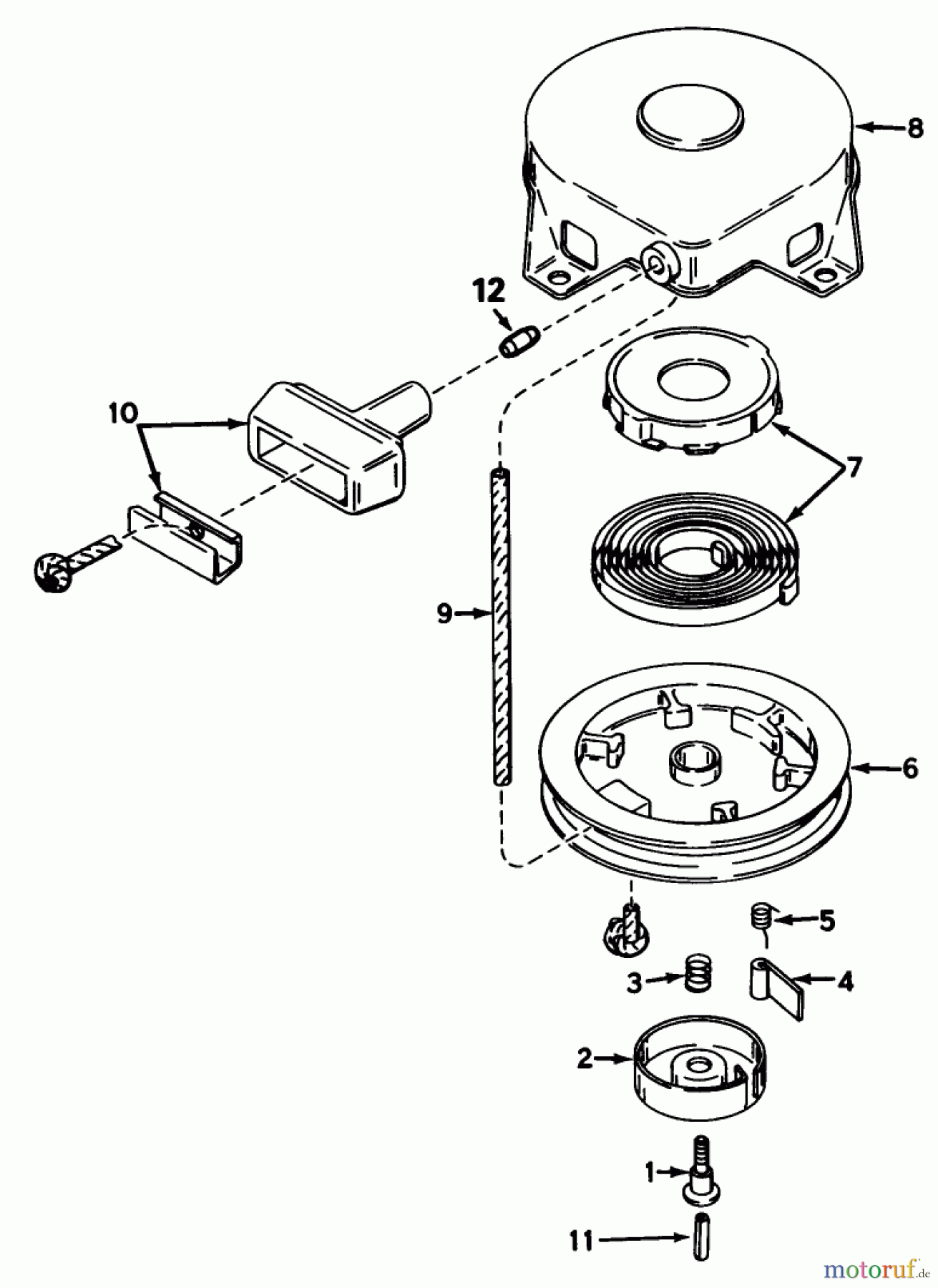 Toro Neu Mowers, Walk-Behind Seite 1 20588 - Toro Lawnmower, 1986 (6000001-6999999) REWIND STARTER NO. 590420A