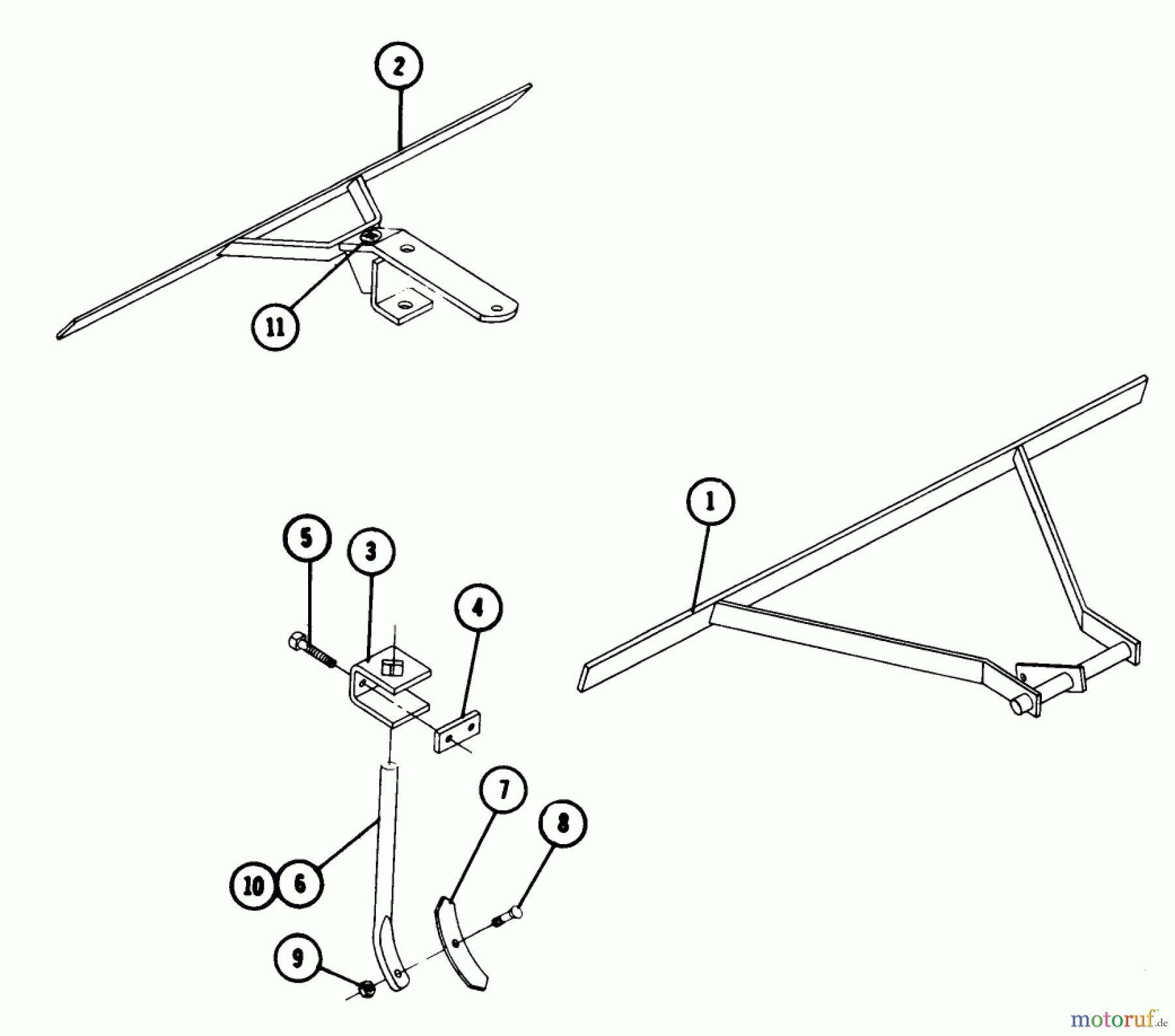 Toro Neu Accessories, Tiller/Cultivator 7-1723 - Toro Cultivator, 1975 PARTS LIST FOR 2 SECTION CULTIVATOR FACTORY ORDER NUMBER 7-1723 (FORMERLY 7-1722)