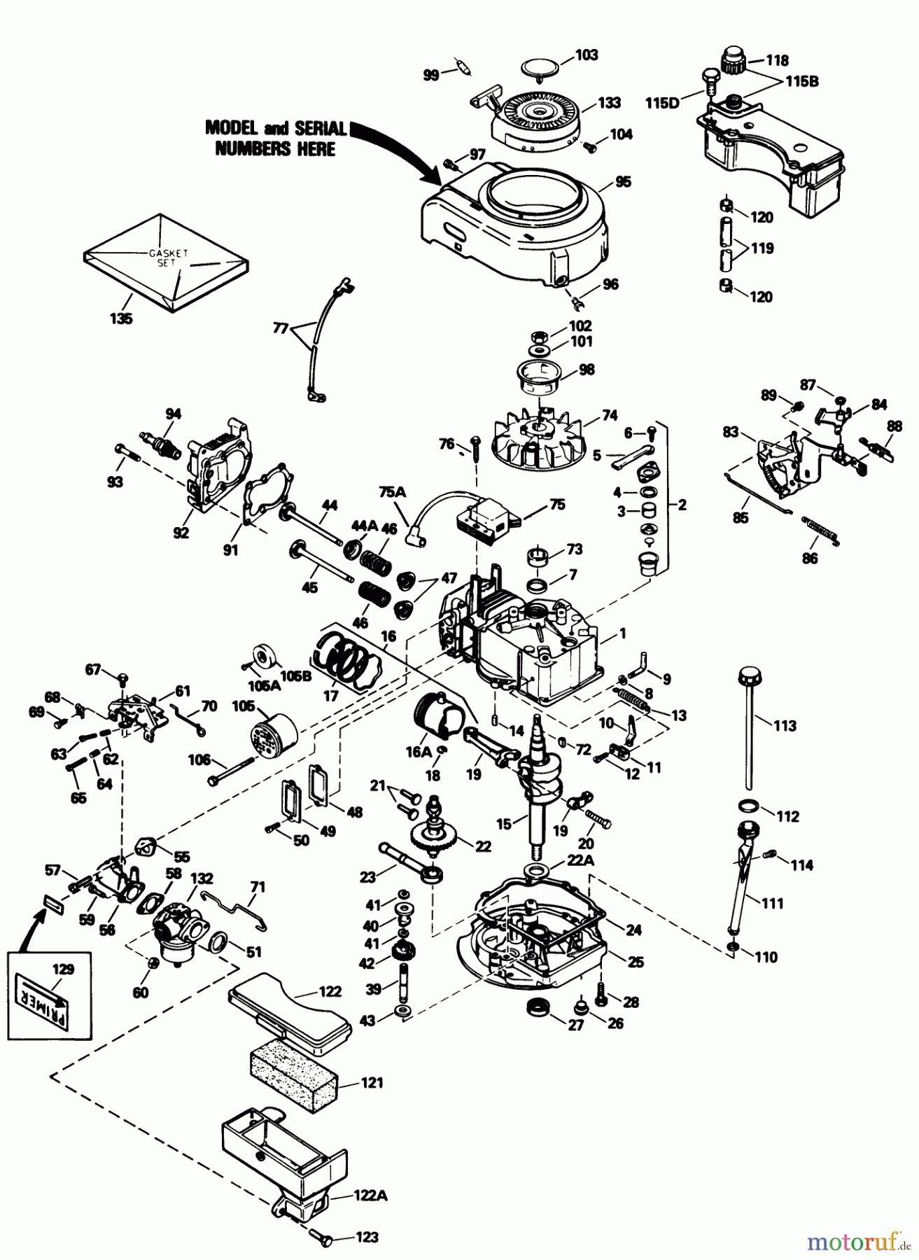 Toro Neu Mowers, Walk-Behind Seite 1 20588C - Toro Lawnmower, 1989 (9000001-9999999) ENGINE TECUMSEH MODEL NO. TVS100-44020B
