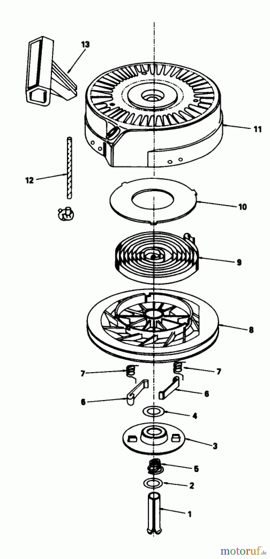 Toro Neu Mowers, Walk-Behind Seite 1 20588C - Toro Lawnmower, 1989 (9000001-9999999) REWIND STARTER N0. 590621