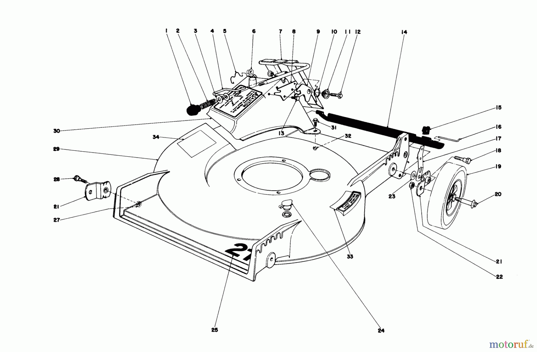 Toro Neu Mowers, Walk-Behind Seite 1 20610 - Toro Lawnmower, 1979 (9000001-9999999) HOUSING ASSEMBLY