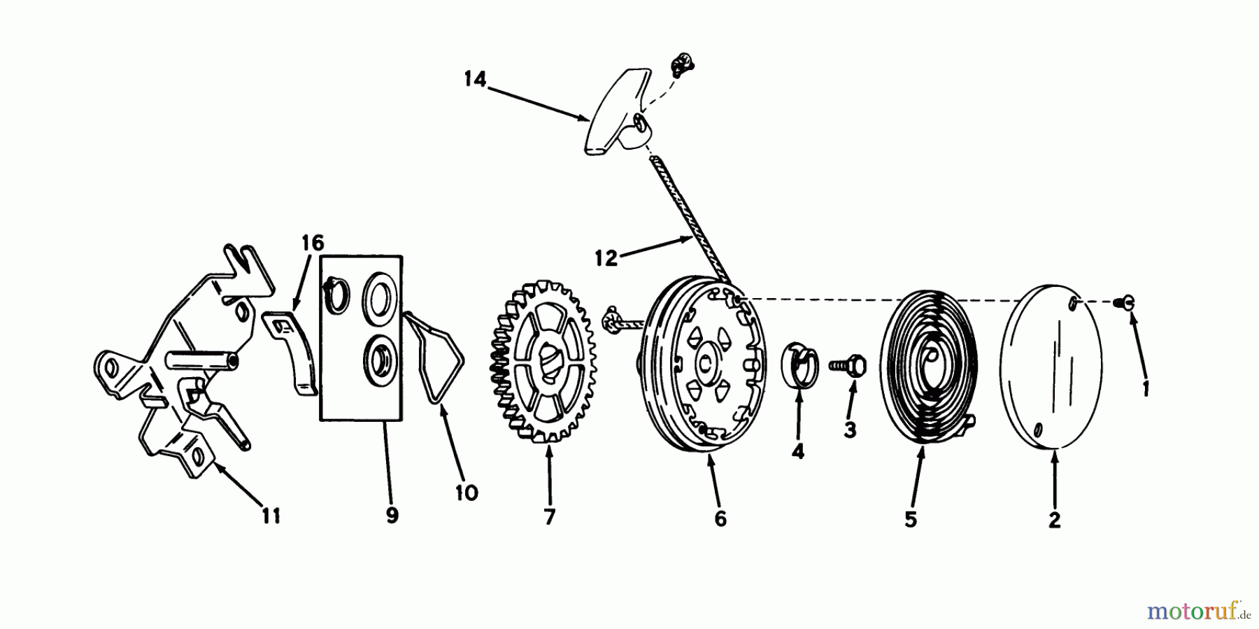 Toro Neu Mowers, Walk-Behind Seite 1 20610 - Toro Lawnmower, 1979 (9000001-9999999) REWIND STARTER NO. 590519