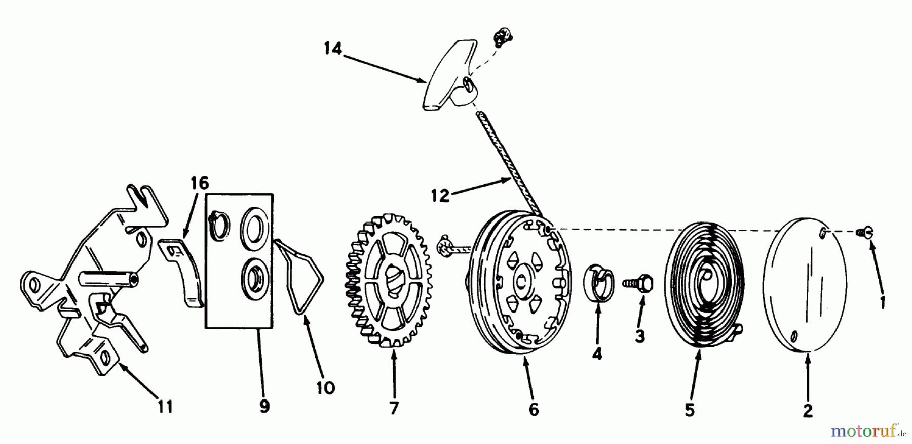 Toro Neu Mowers, Walk-Behind Seite 1 20610 - Toro Lawnmower, 1981 (1000001-1999999) REWIND STARTER NO. 590519