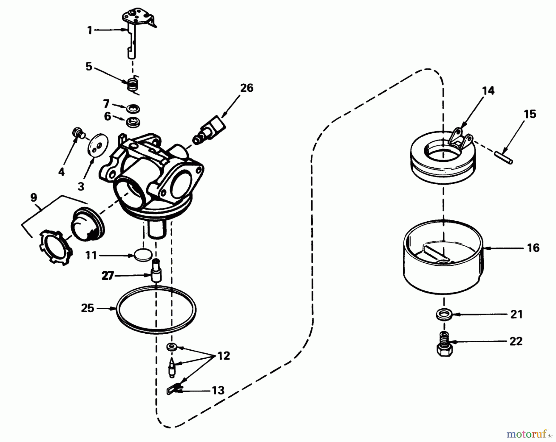 Toro Neu Mowers, Walk-Behind Seite 1 20610 - Toro Lawnmower, 1983 (3000001-3999999) CARBURETOR NO. 632050A