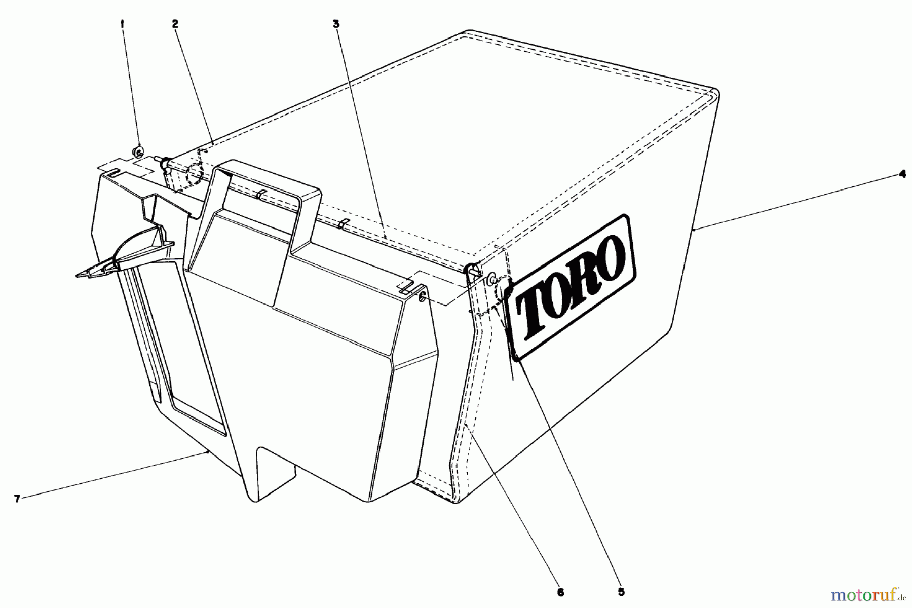 Toro Neu Mowers, Walk-Behind Seite 1 20610 - Toro Lawnmower, 1984 (4000001-4999999) GRASS BAG ASSEMBLY NO. 11-0159