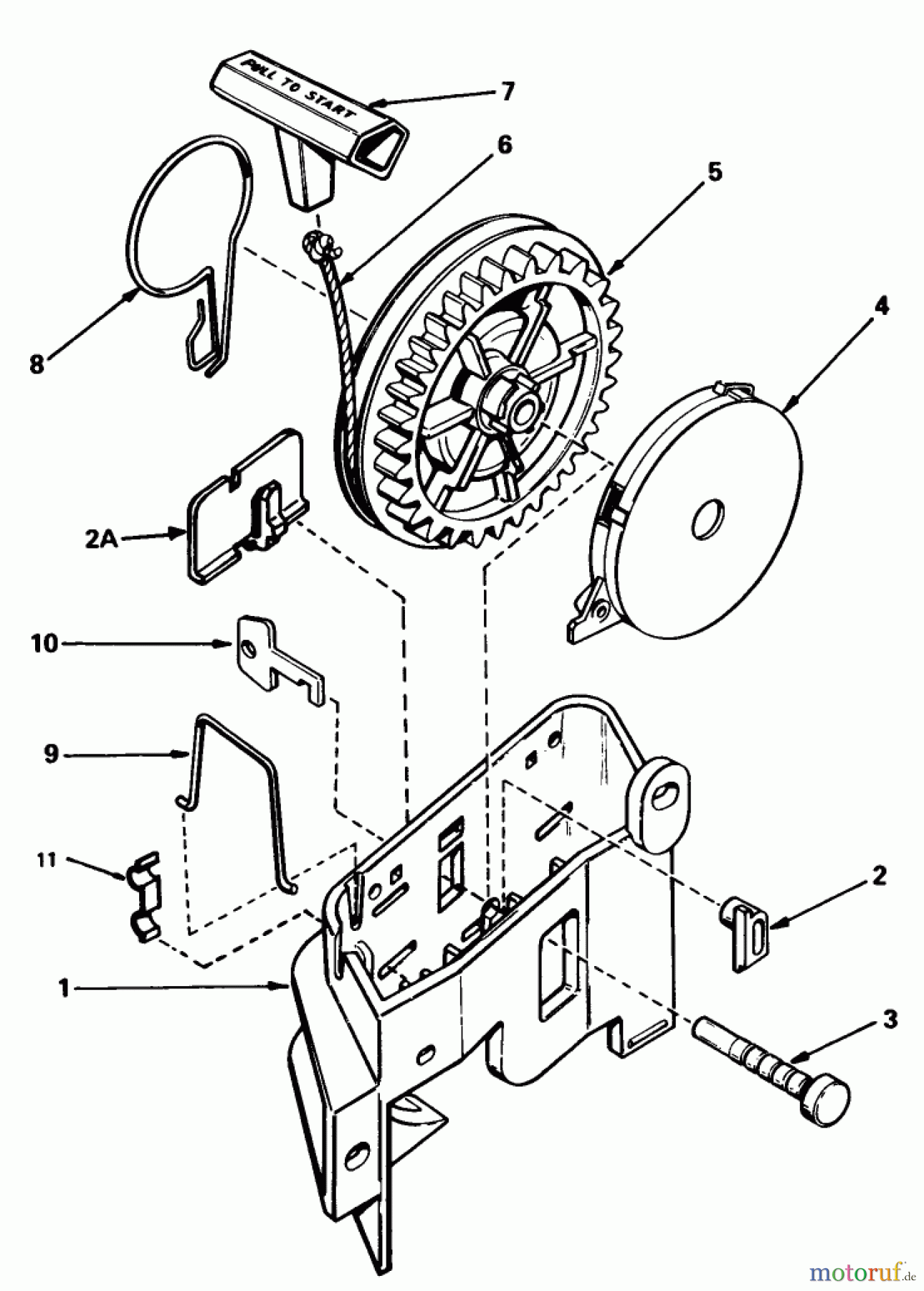 Toro Neu Mowers, Walk-Behind Seite 1 20610 - Toro Lawnmower, 1984 (4000001-4999999) REWIND STARTER NO. 590531