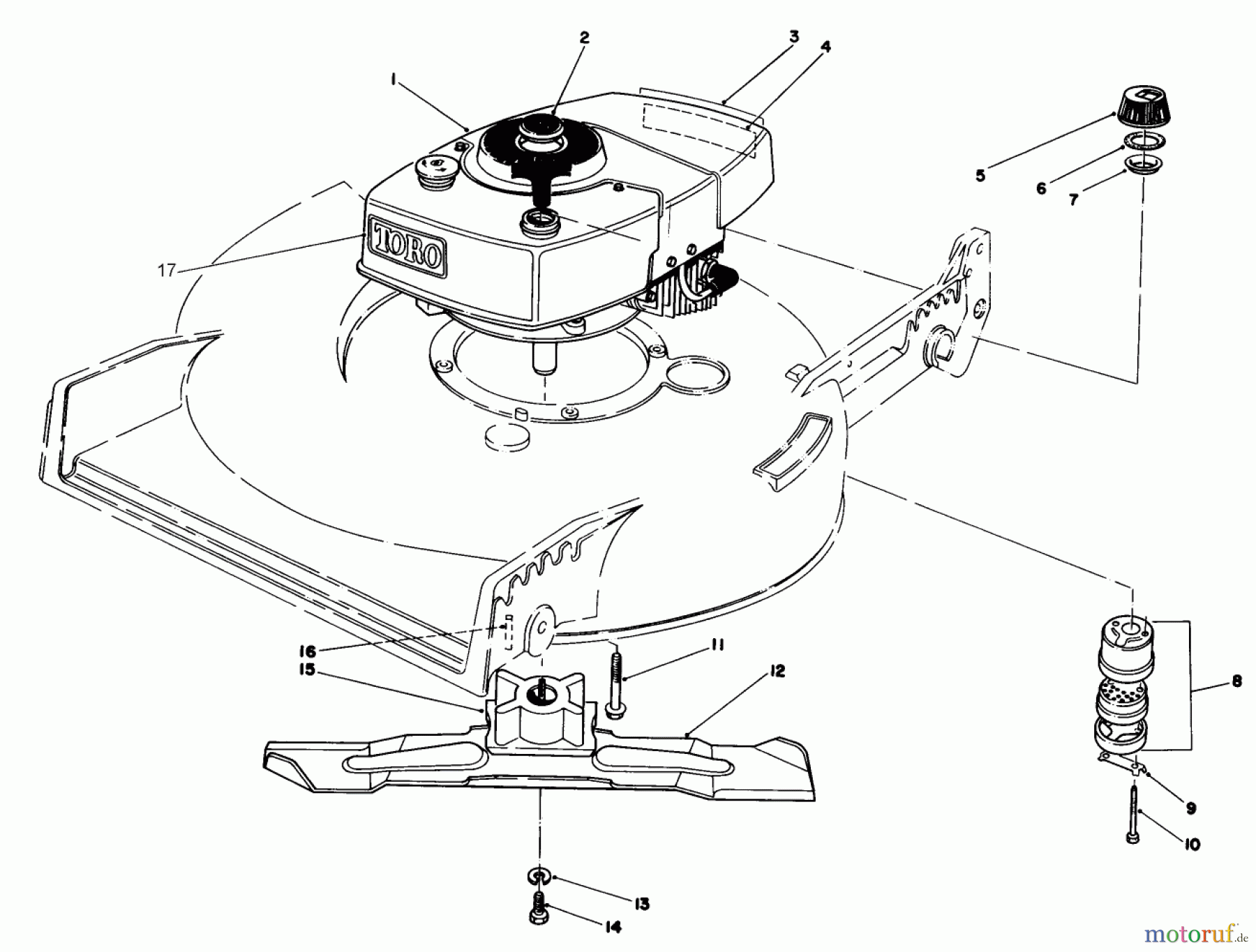 Toro Neu Mowers, Walk-Behind Seite 1 20610C - Toro Lawnmower, 1985 (5000001-5999999) ENGINE ASSEMBLY