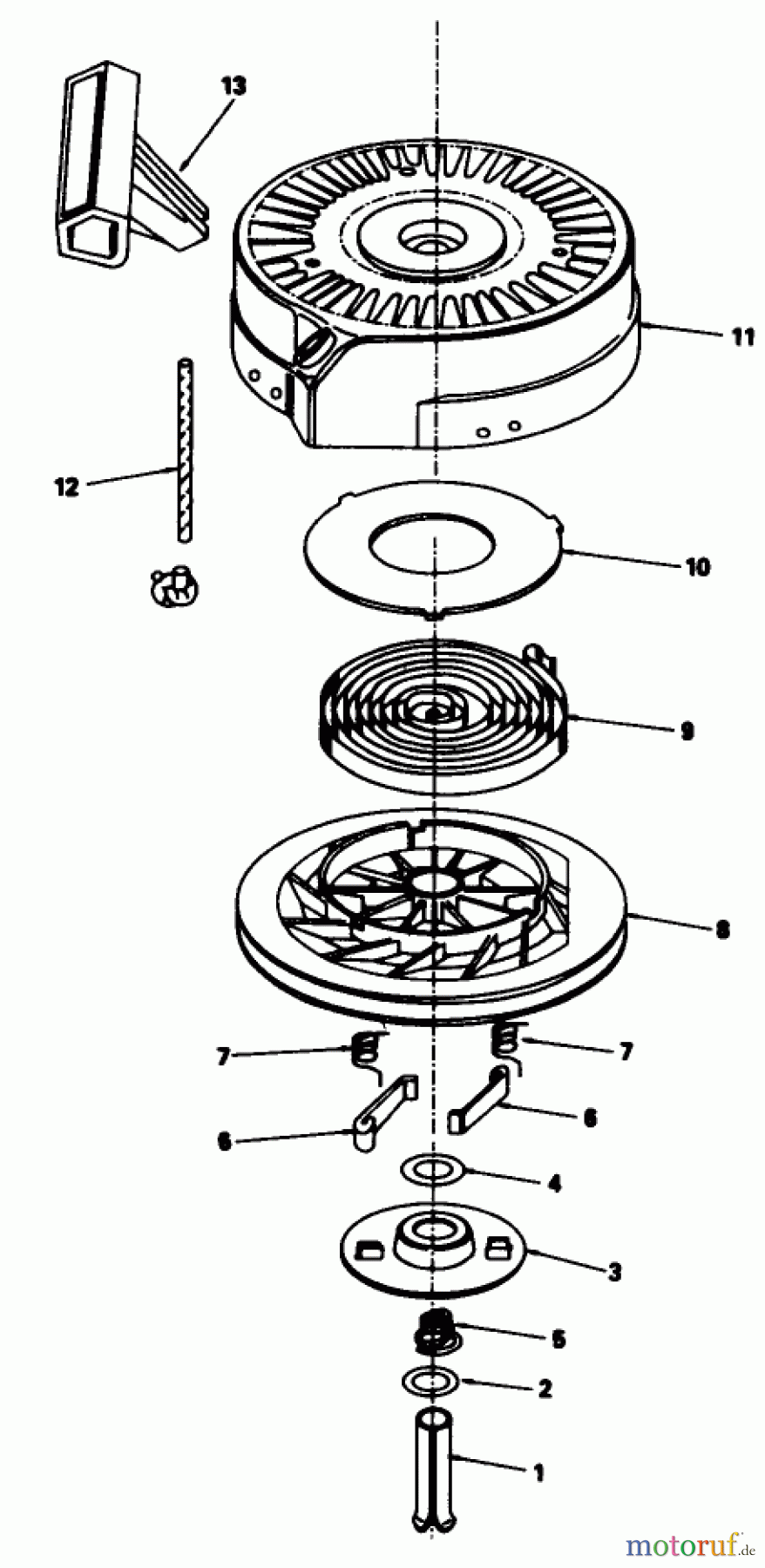 Toro Neu Mowers, Walk-Behind Seite 1 20611 - Toro Lawnmower, 1989 (9000001-9999999) REWIND STARTER NO. 590621