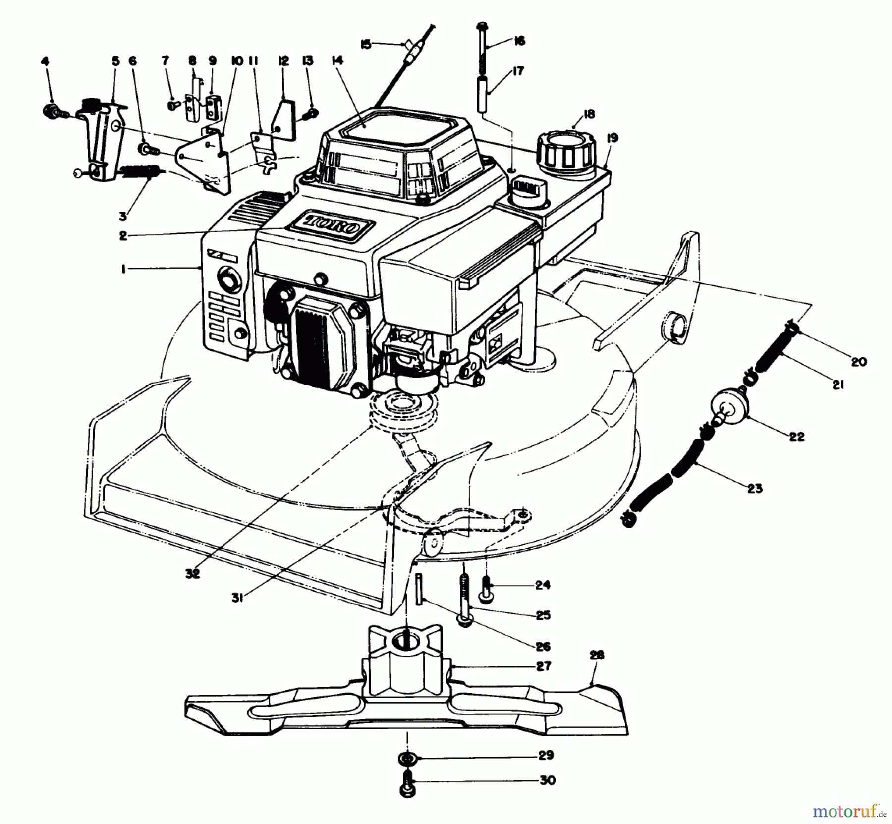 Toro Neu Mowers, Walk-Behind Seite 1 20620 - Toro Lawnmower, 1987 (7000001-7999999) ENGINE ASSEMBLY