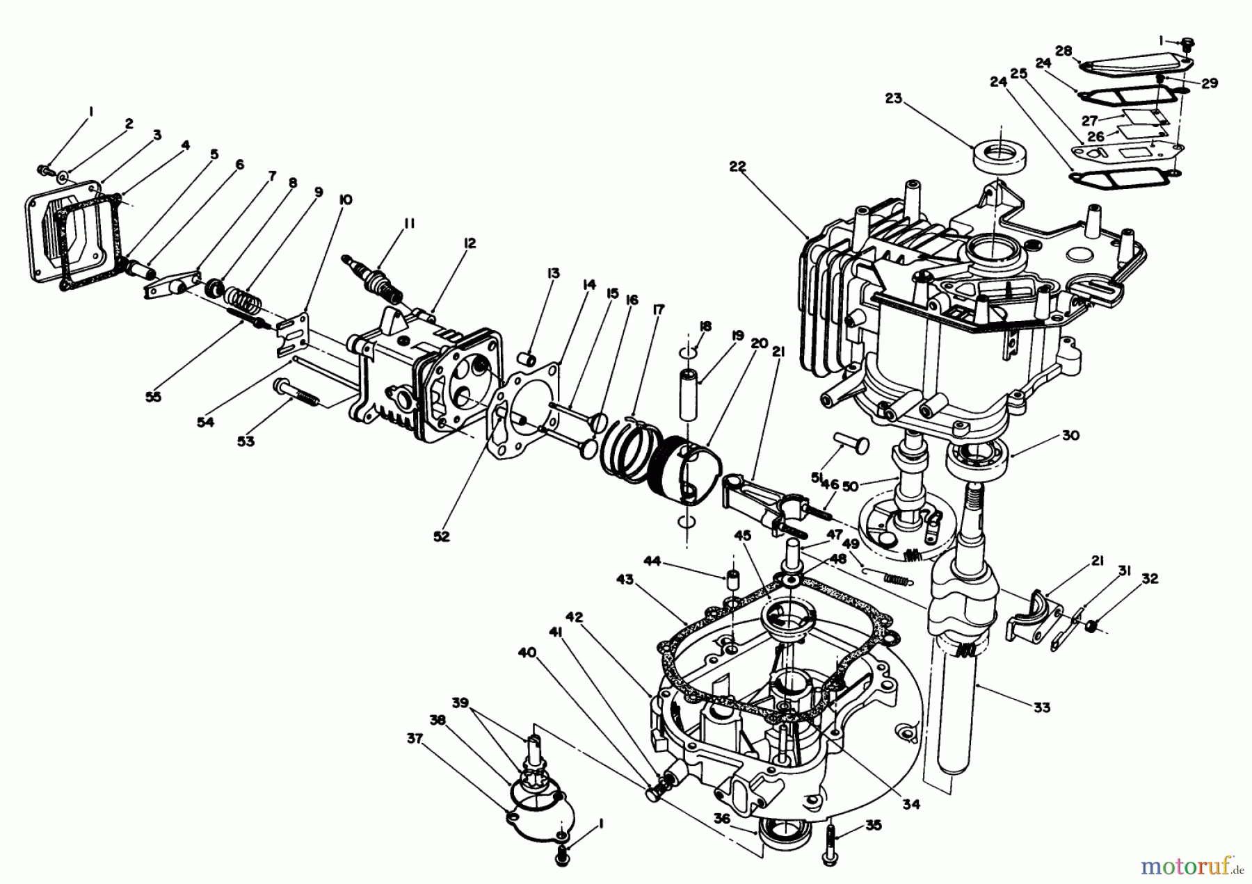 Toro Neu Mowers, Walk-Behind Seite 1 20620 - Toro Lawnmower, 1987 (7000001-7999999) ENGINE ASSEMBLY (MODEL NO. VMG6)