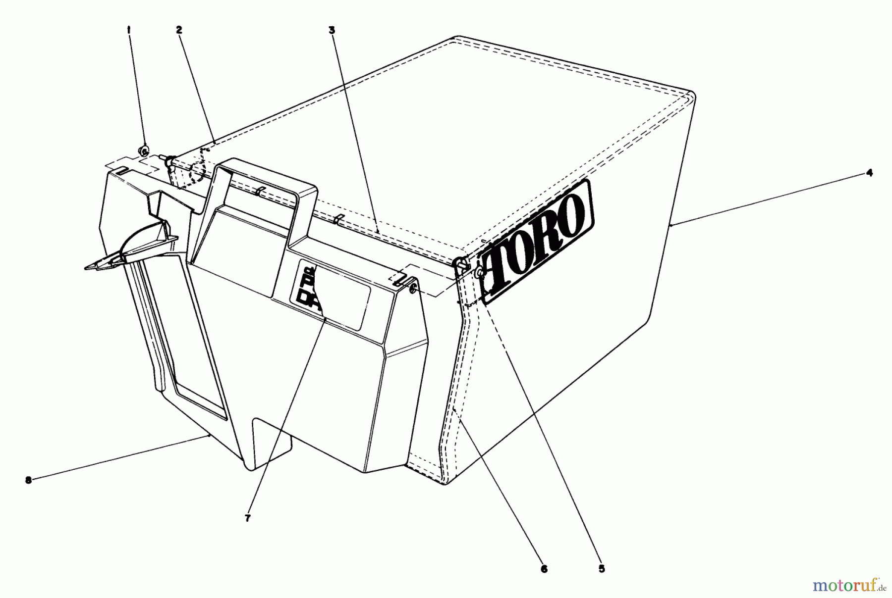 Toro Neu Mowers, Walk-Behind Seite 1 20620 - Toro Lawnmower, 1987 (7000001-7999999) GRASS BAG ASSEMBLY NO.11-0189