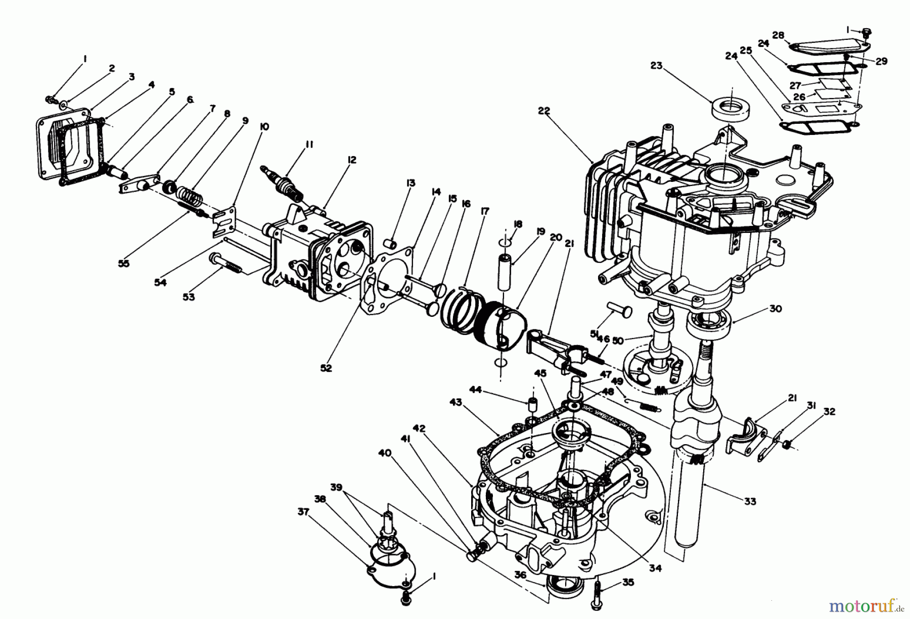 Toro Neu Mowers, Walk-Behind Seite 1 20620C - Toro Lawnmower, 1988 (8000001-8999999) ENGINE ASSEMBLY (MODEL NO. VMH7)