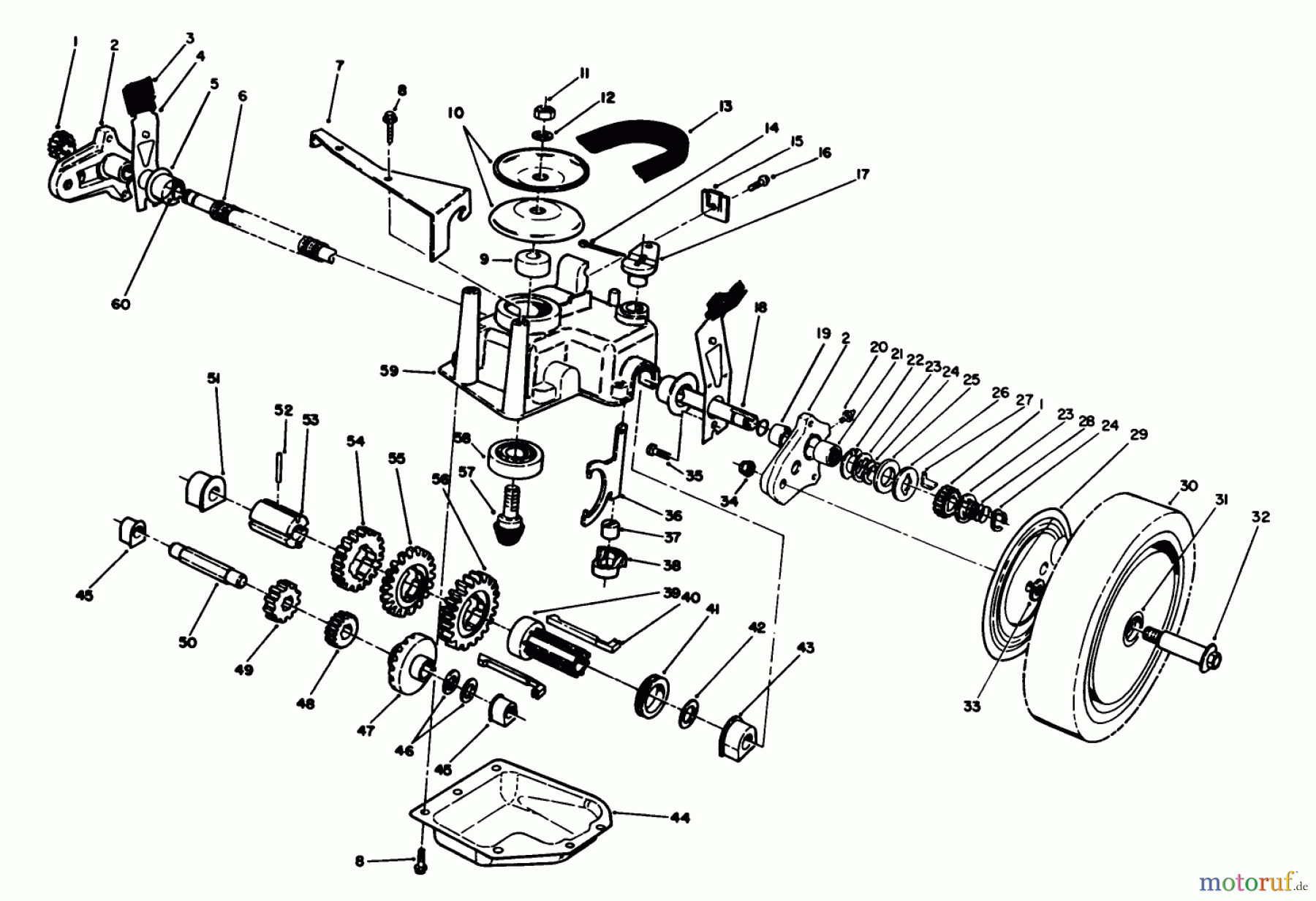 Toro Neu Mowers, Walk-Behind Seite 1 20620C - Toro Lawnmower, 1988 (8000001-8999999) GEAR CASE ASSEMBLY