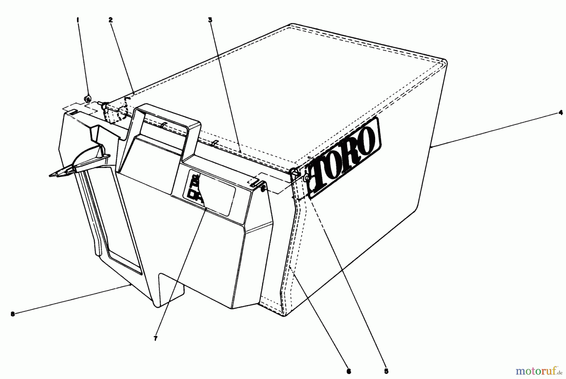 Toro Neu Mowers, Walk-Behind Seite 1 20620C - Toro Lawnmower, 1988 (8000001-8999999) GRASS BAG ASSEMBLY NO. 11-0189