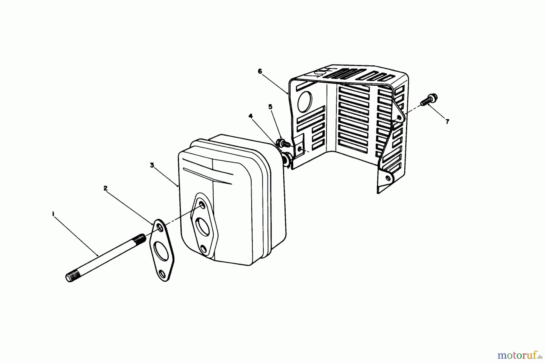 Toro Neu Mowers, Walk-Behind Seite 1 20620C - Toro Lawnmower, 1988 (8000001-8999999) MUFFLER ASSEMBLY (MODEL NO. VMH7)