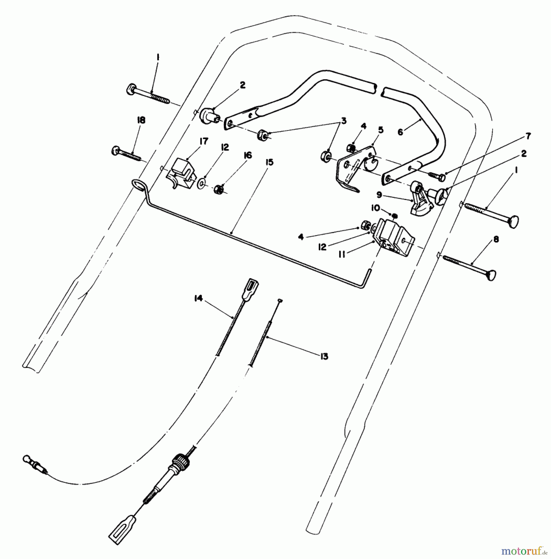 Toro Neu Mowers, Walk-Behind Seite 1 20620C - Toro Lawnmower, 1988 (8000001-8999999) TRACTION CONTROL ASSEMBLY